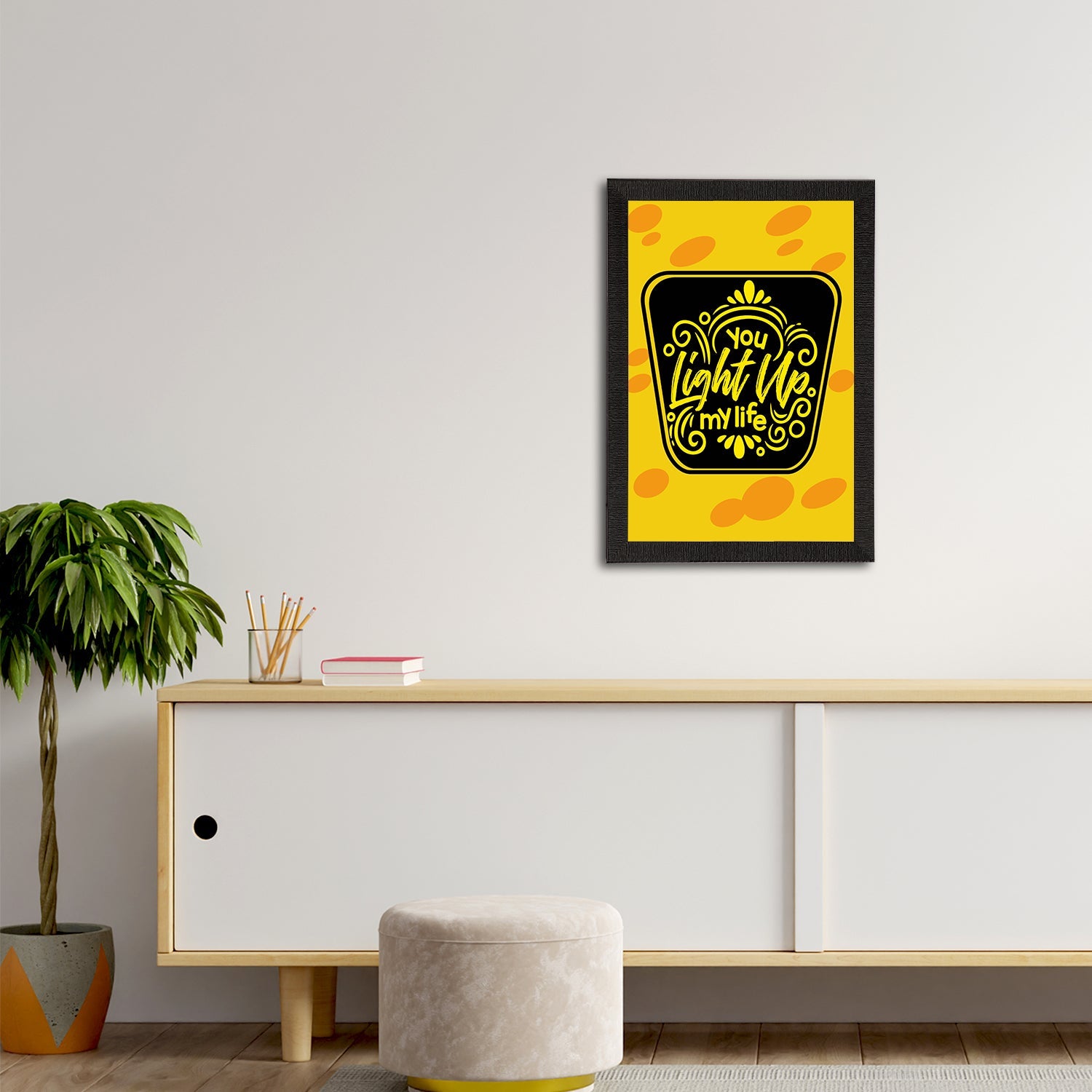 "You Light Up My Life" Motivational Quote Satin Matt Texture UV Art Painting Kafalo
