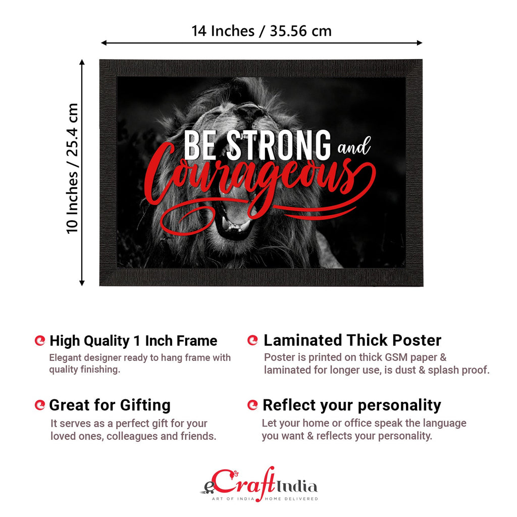 "Be Strong And Courageous" Motivational Quote Satin Matt Texture UV Art Painting Kafalo