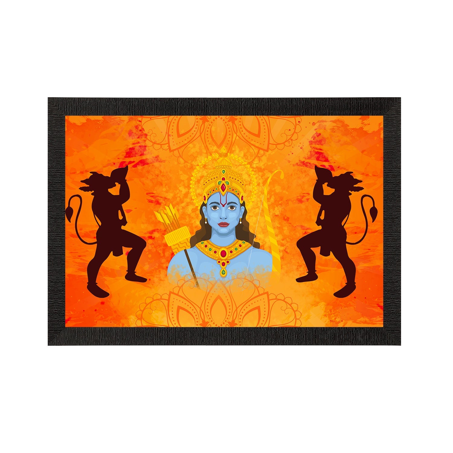 Lord Ram Satin Matt Texture UV Art Painting Kafalo
