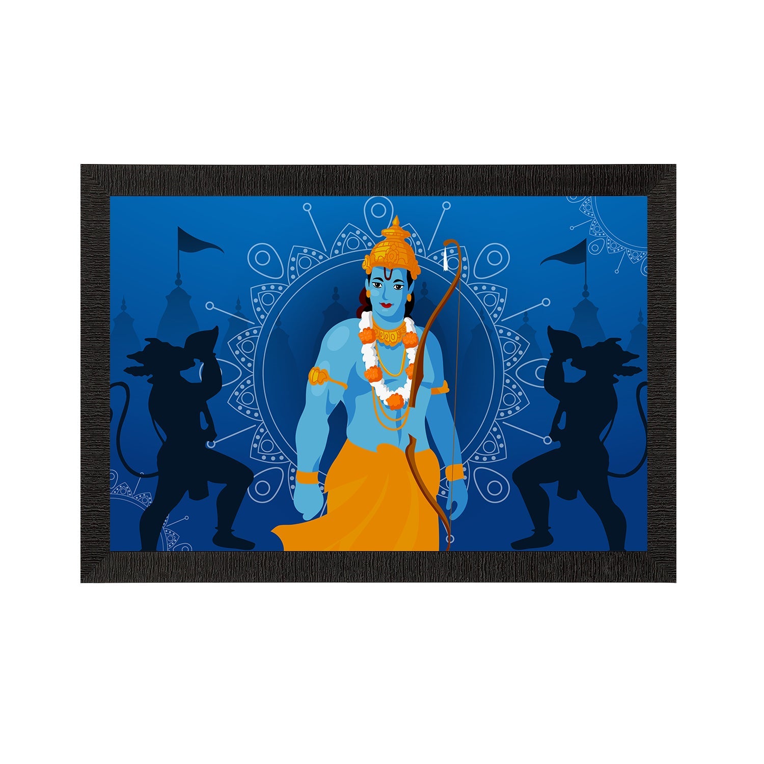 Lord Ram Satin Matt Texture UV Art Painting Kafalo