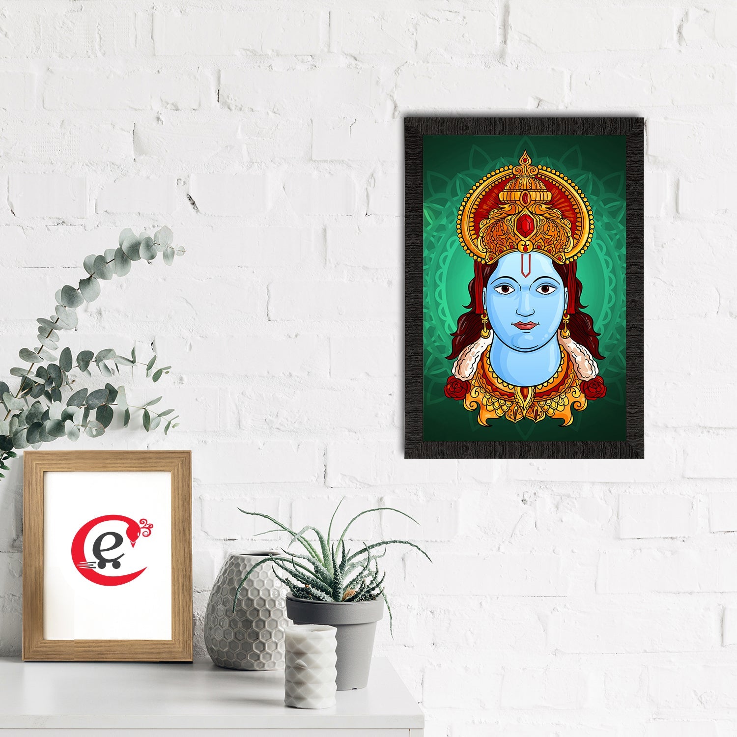 Lord Ram Painting Digital Printed Religious Wall Art Kafalo