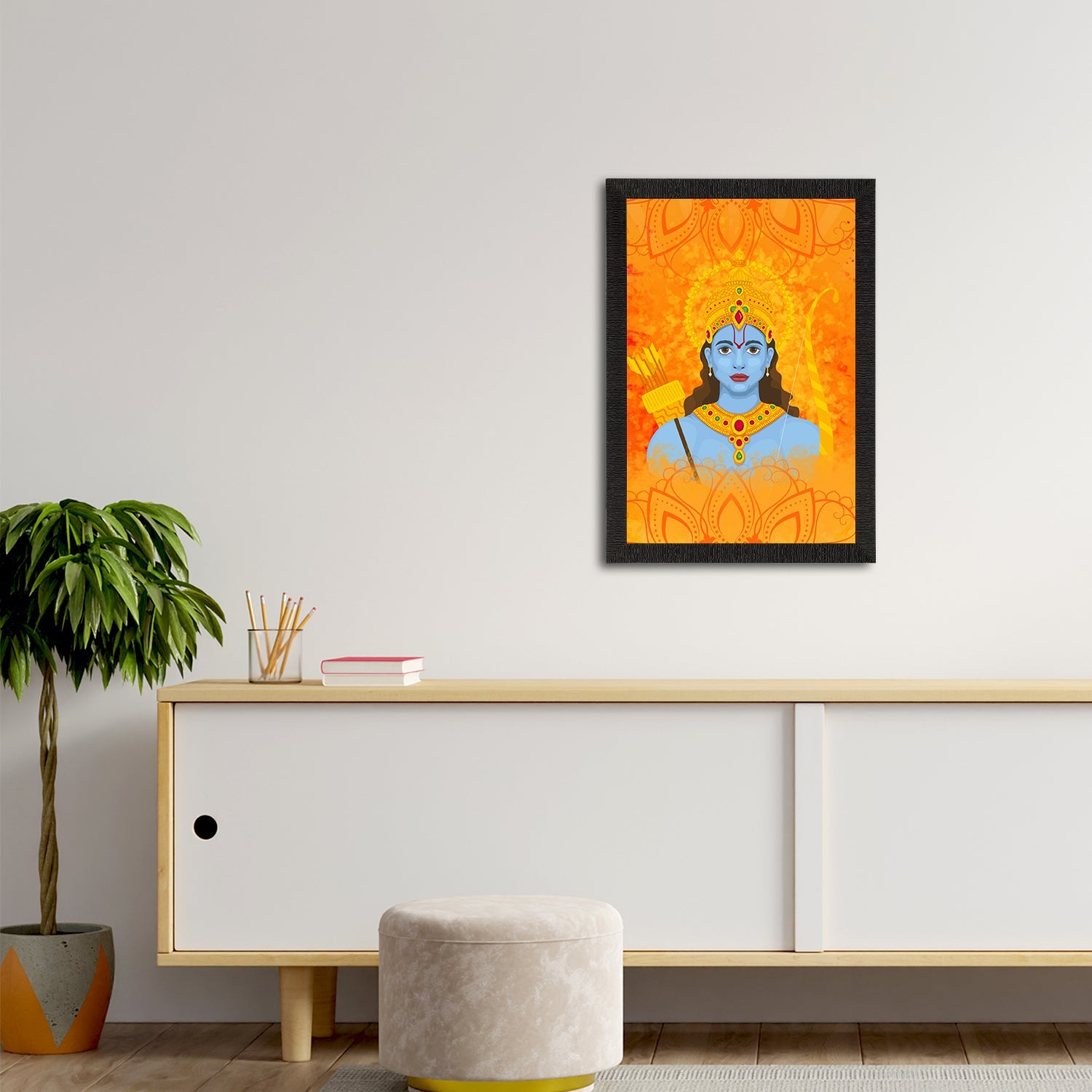 Lord Ram Painting Digital Printed Religious Wall Art Kafalo