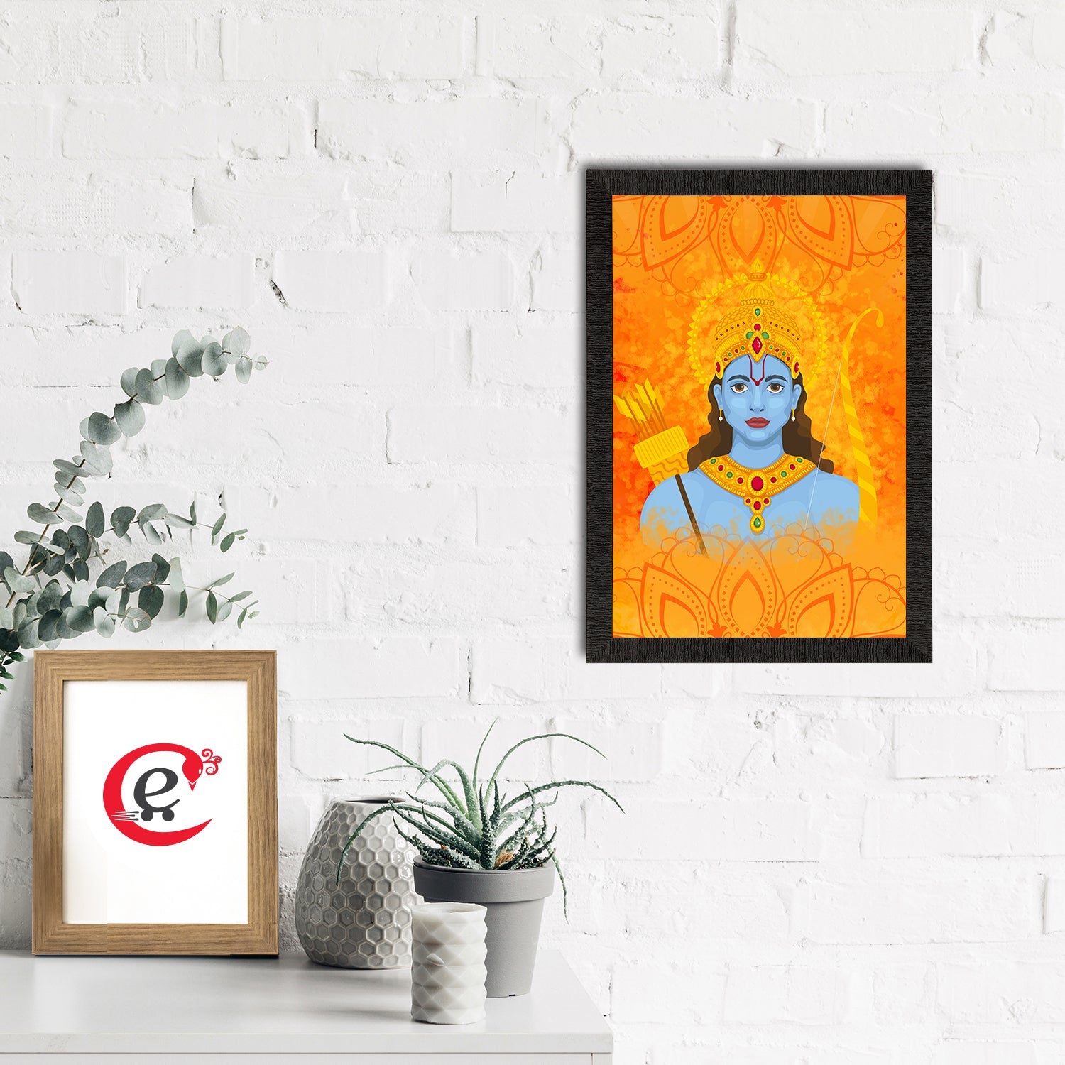 Lord Ram Painting Digital Printed Religious Wall Art Kafalo