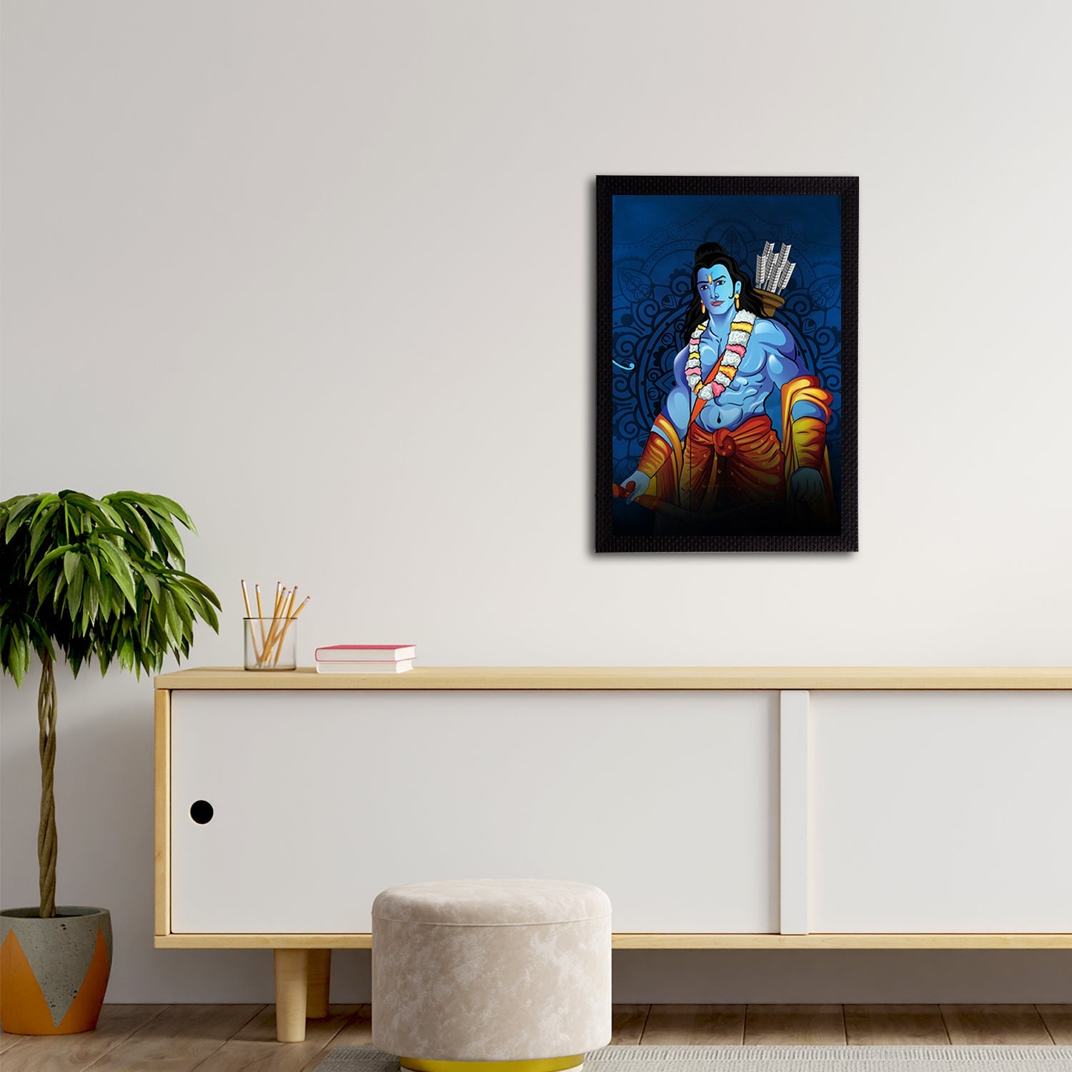 Lord Ram Painting Digital Printed Religious Wall Art Kafalo