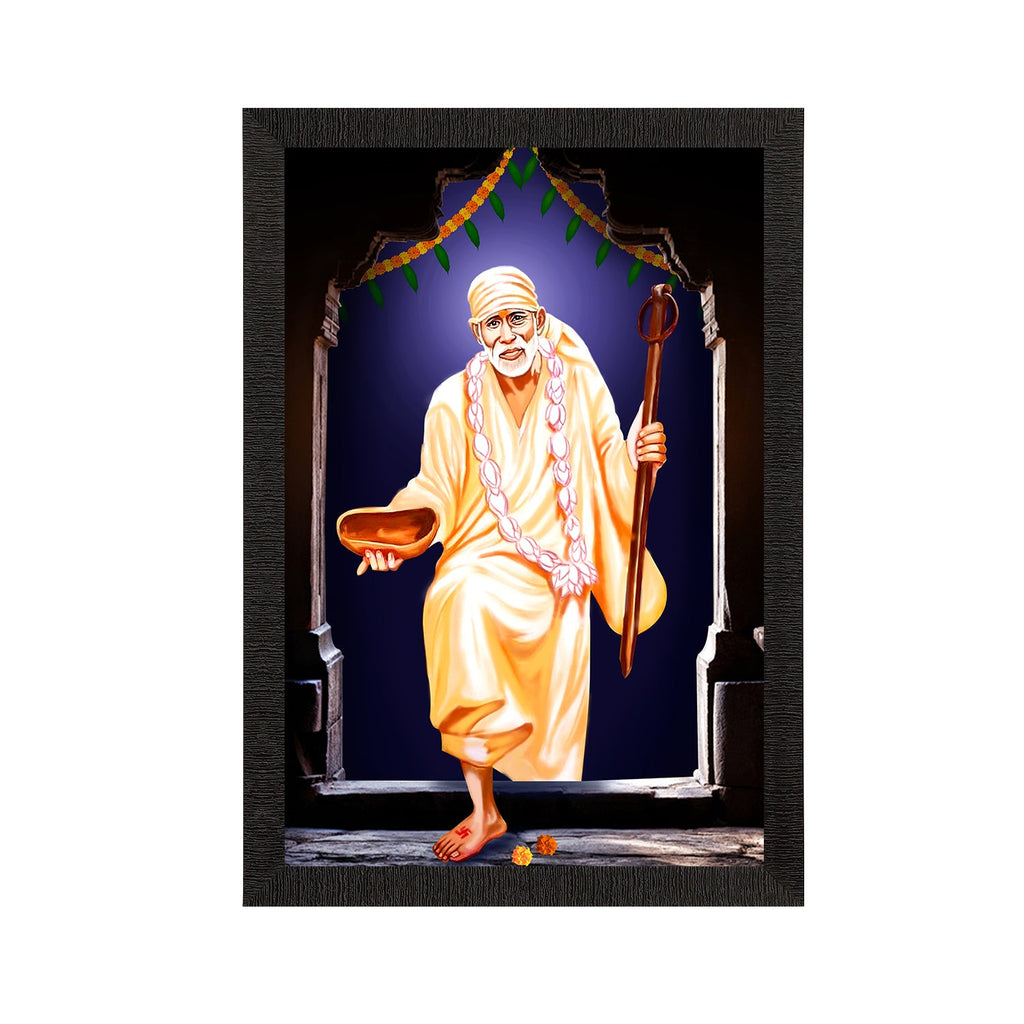 Sai Baba Satin Matt Texture UV Art Painting Kafalo