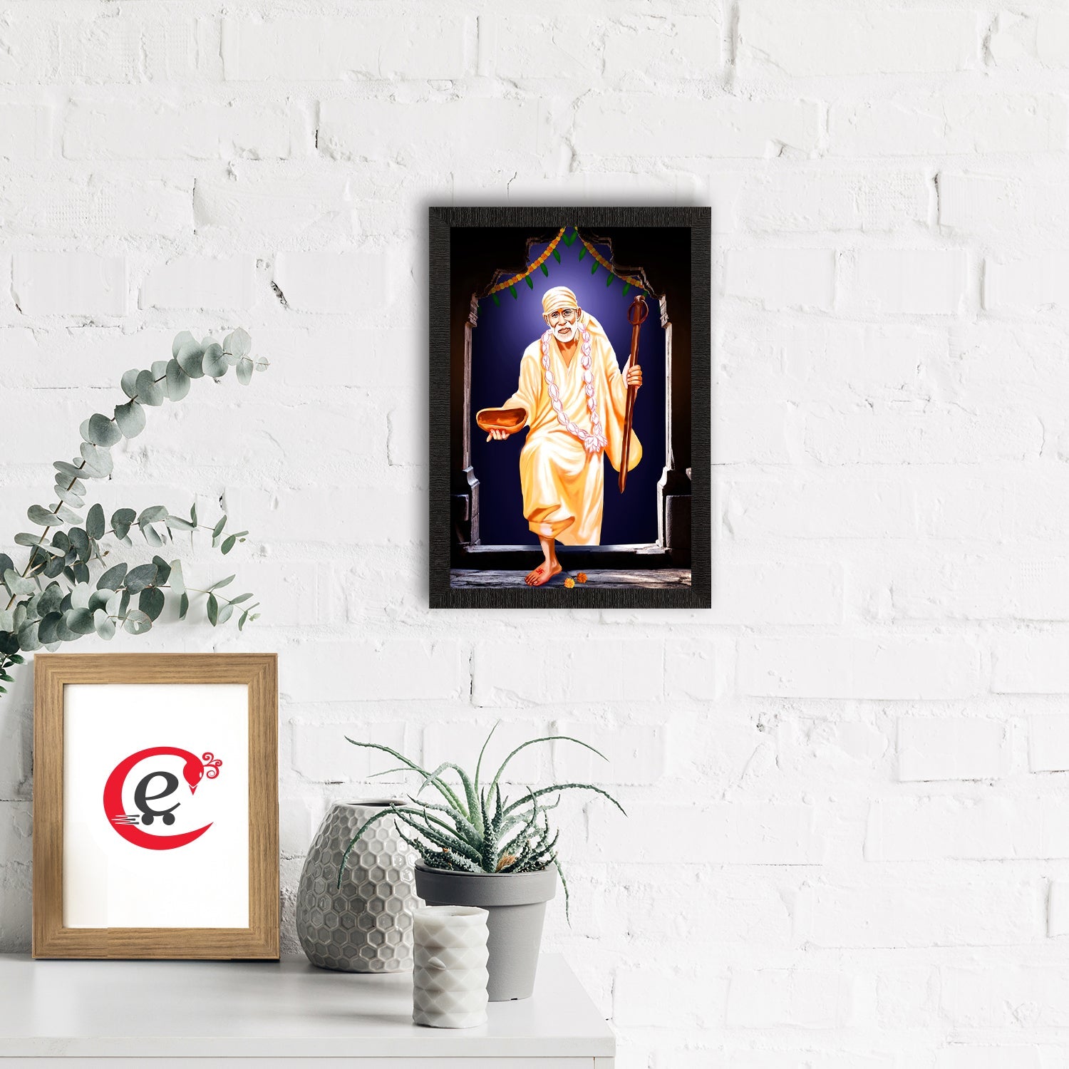Sai Baba Satin Matt Texture UV Art Painting Kafalo