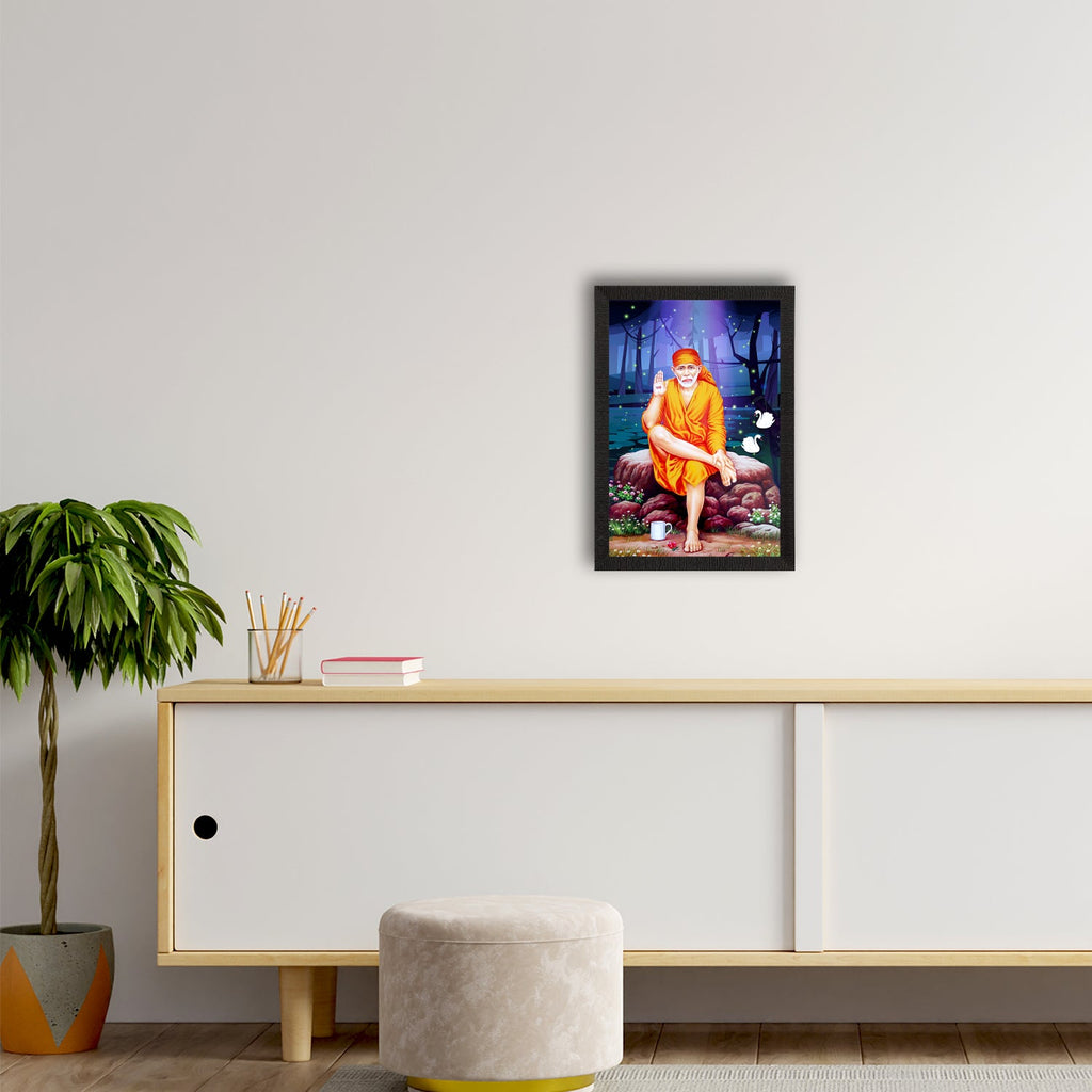 Sai Baba Satin Matt Texture UV Art Painting Kafalo