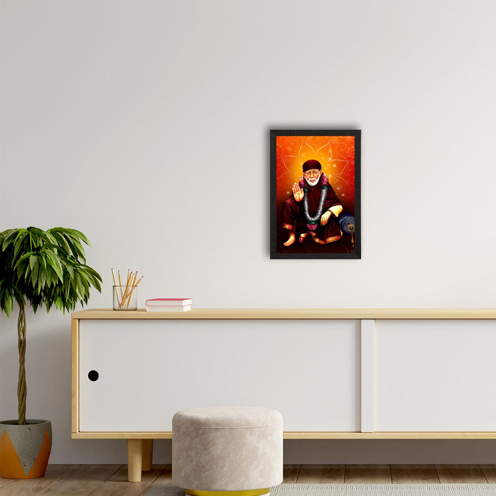 Sai Baba Satin Matt Texture UV Art Painting Kafalo