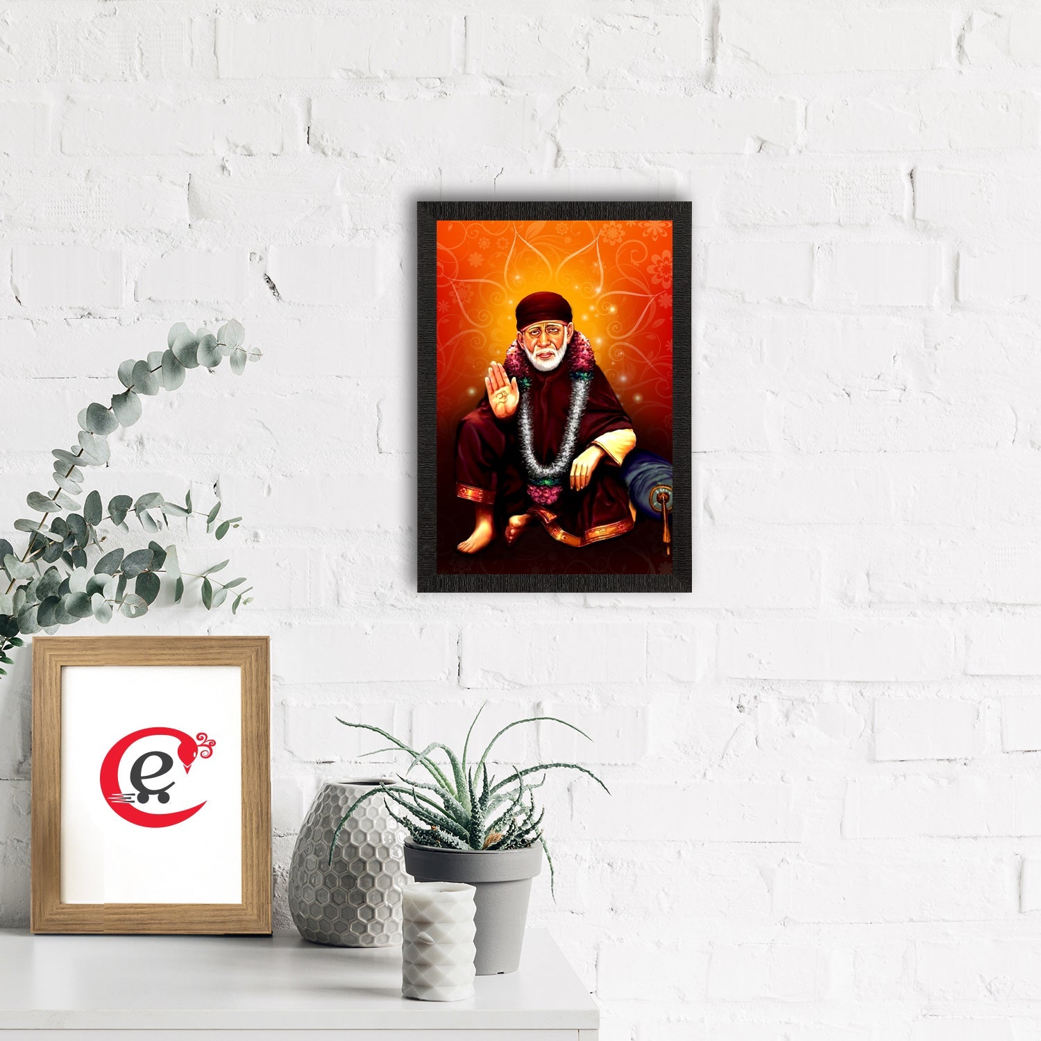 Sai Baba Satin Matt Texture UV Art Painting Kafalo