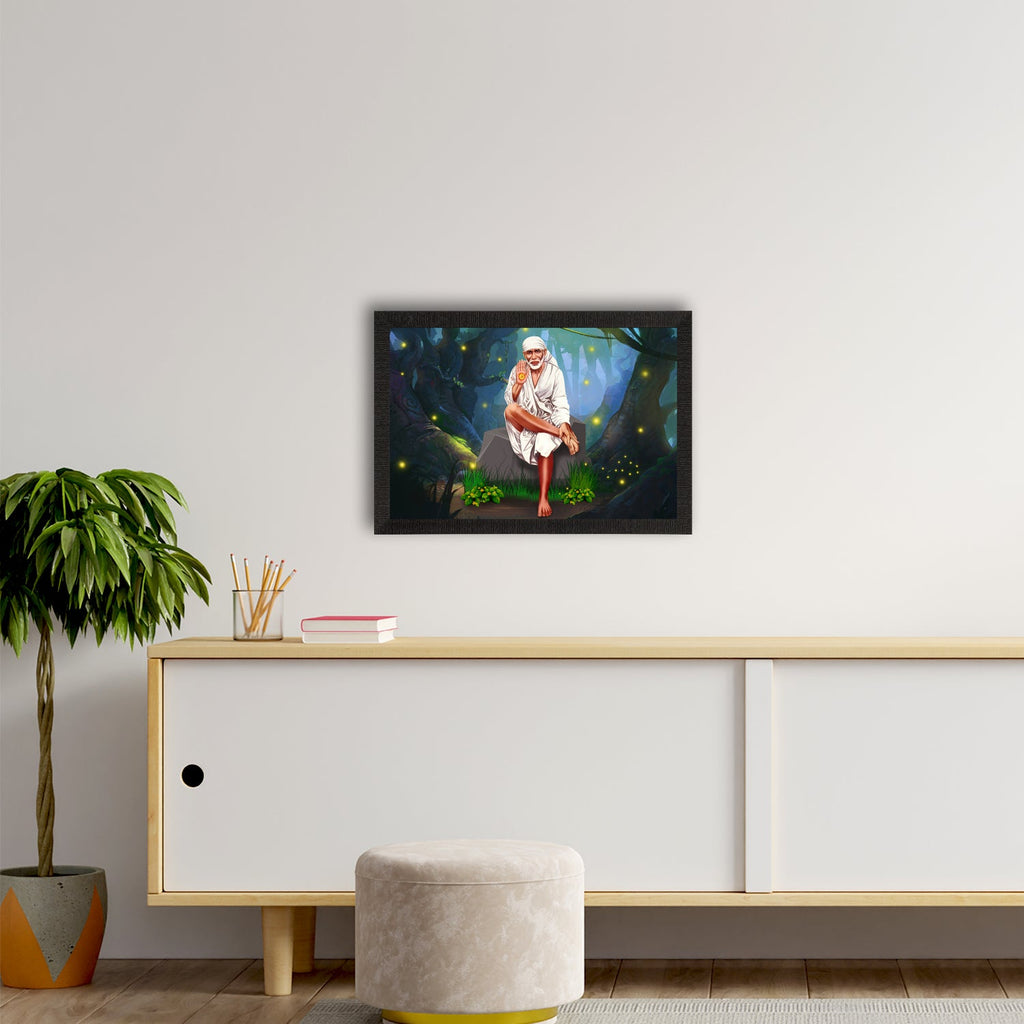 Sai Baba Satin Matt Texture UV Art Painting Kafalo