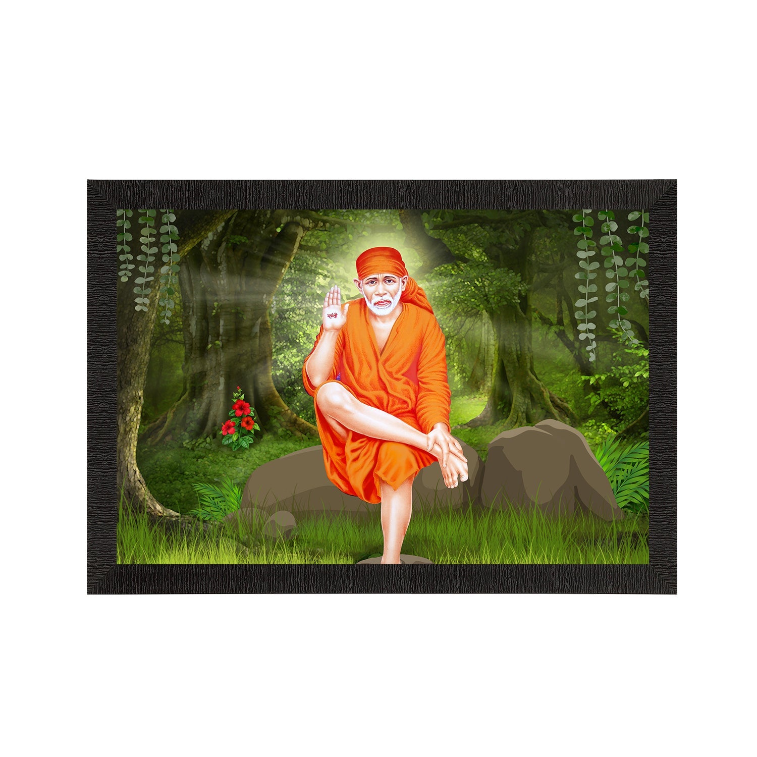 Sai Baba Satin Matt Texture UV Art Painting Kafalo