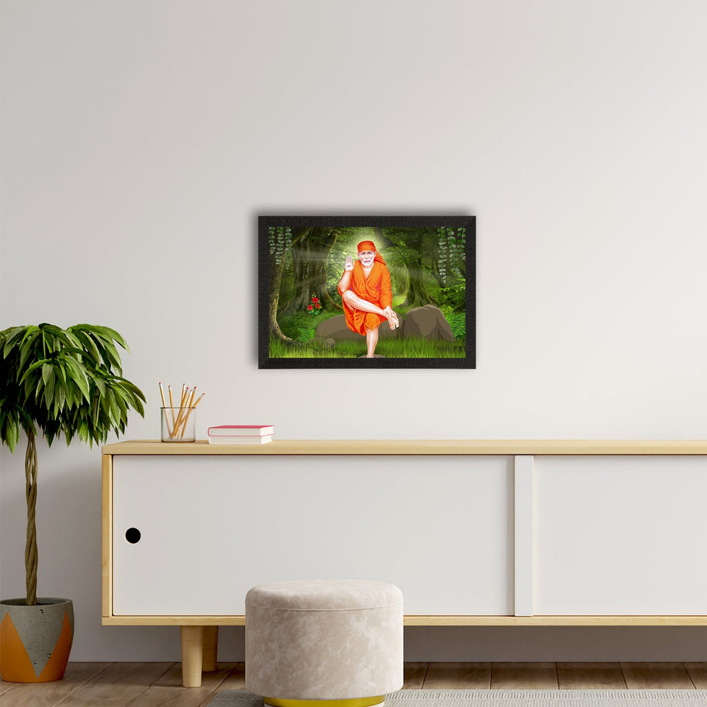 Sai Baba Satin Matt Texture UV Art Painting Kafalo