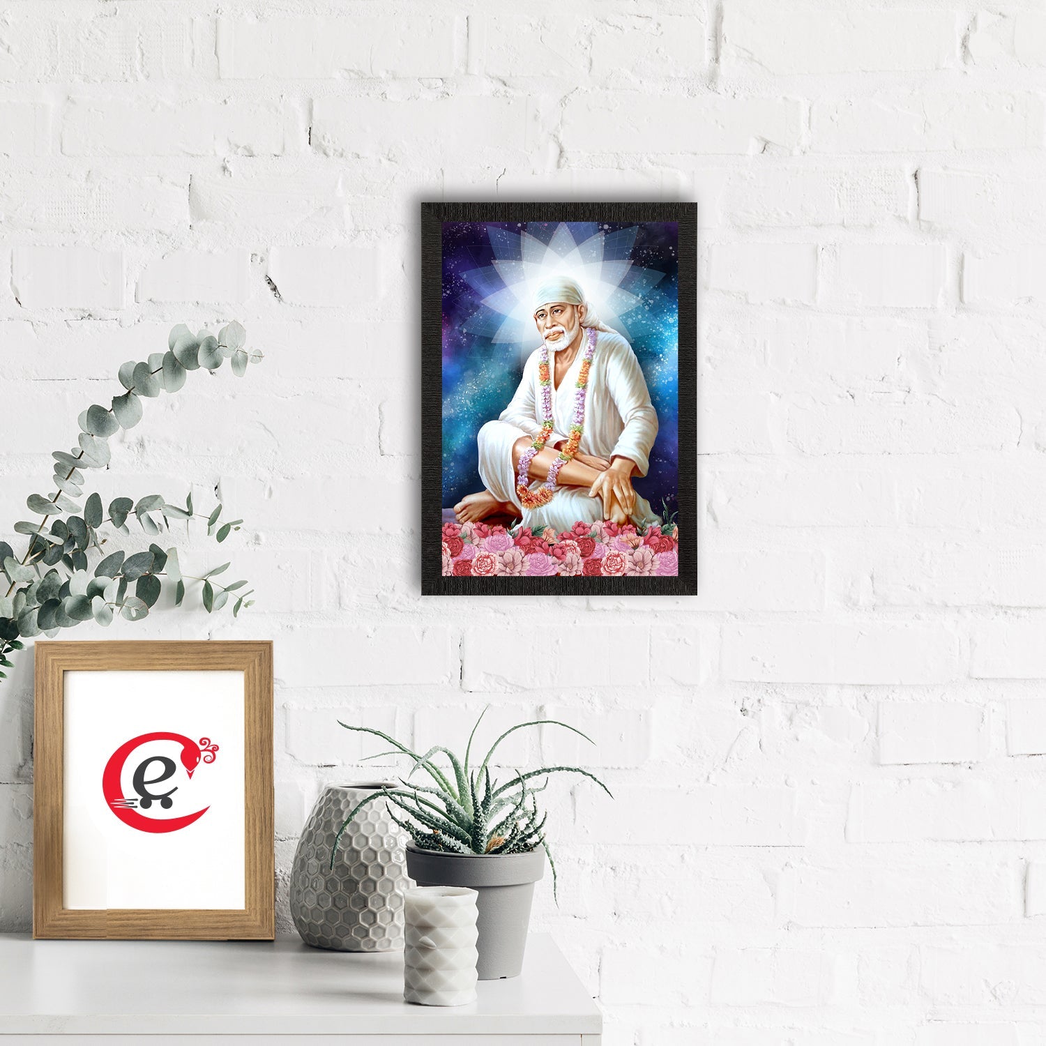 Sai Baba Satin Matt Texture UV Art Painting Kafalo