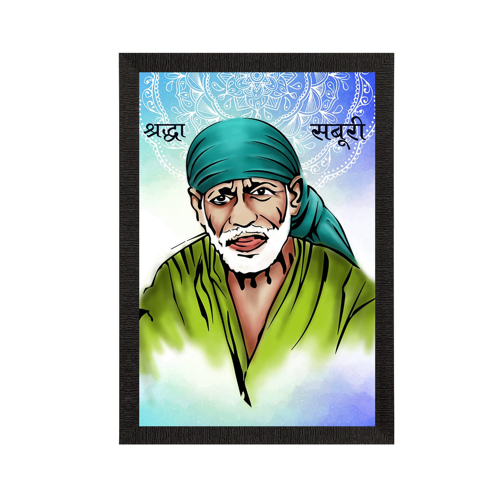 Sai Baba Satin Matt Texture UV Art Painting Kafalo