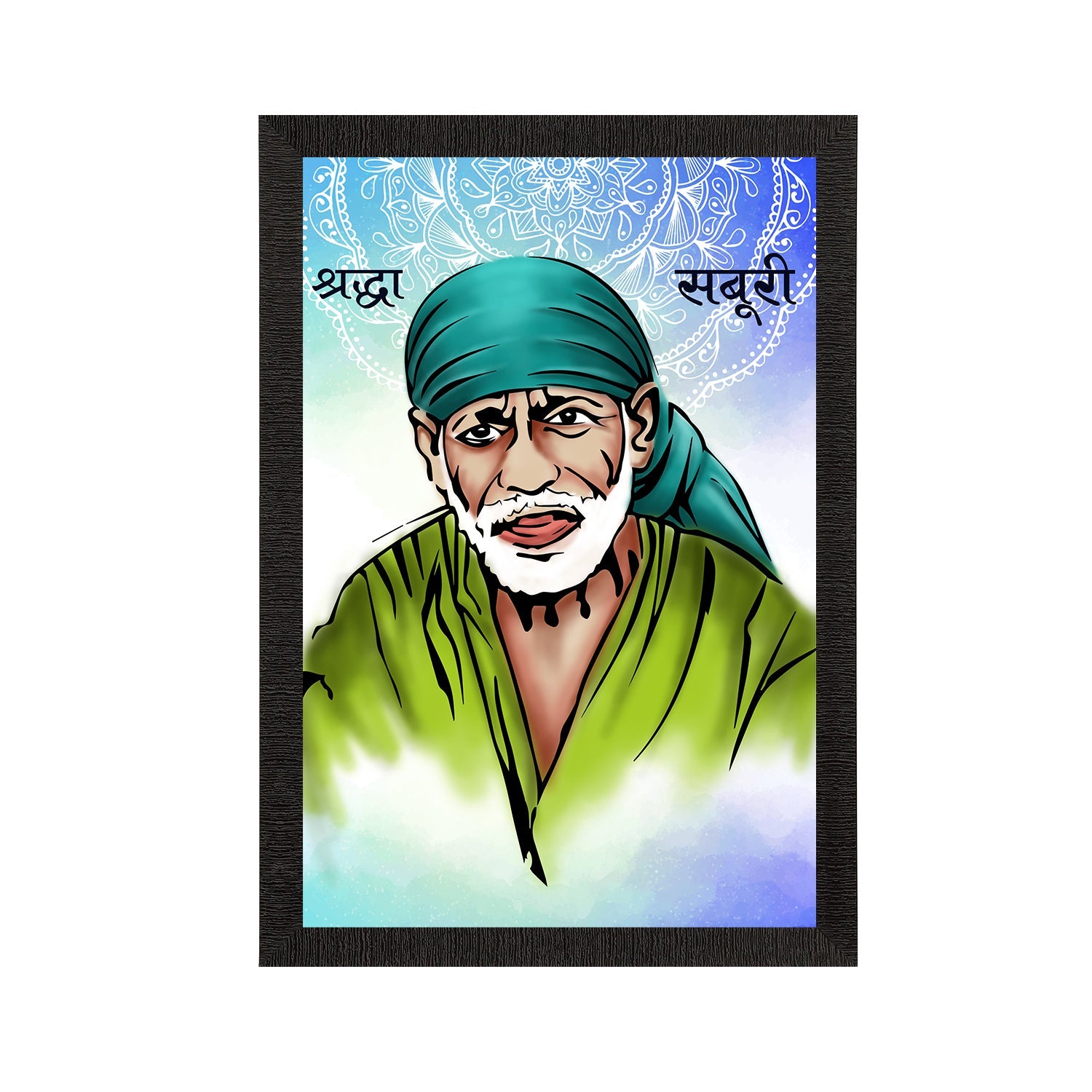 Sai Baba Satin Matt Texture UV Art Painting Kafalo