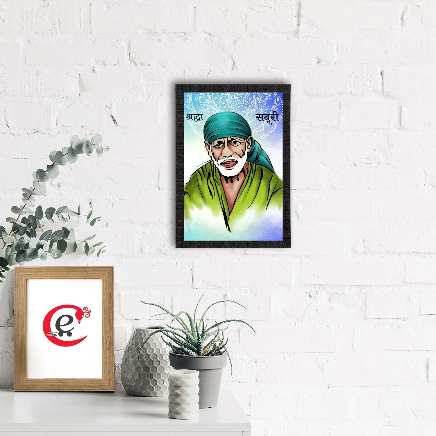 Sai Baba Satin Matt Texture UV Art Painting Kafalo