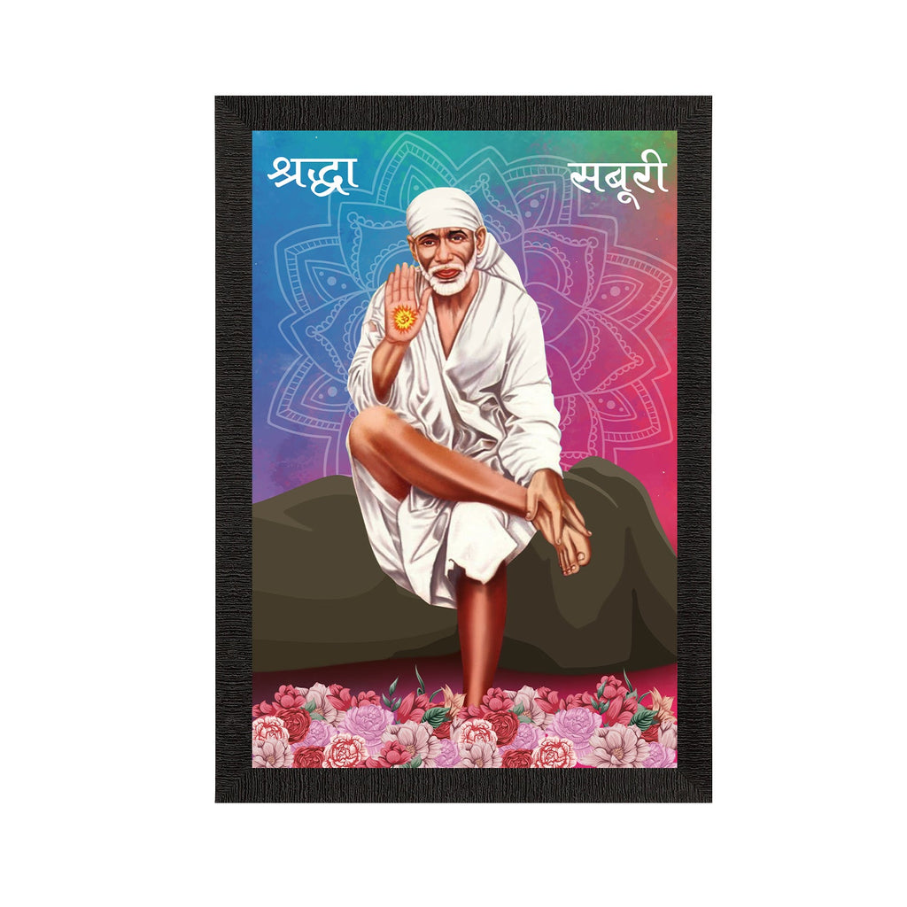 Sai Baba Satin Matt Texture UV Art Painting Kafalo