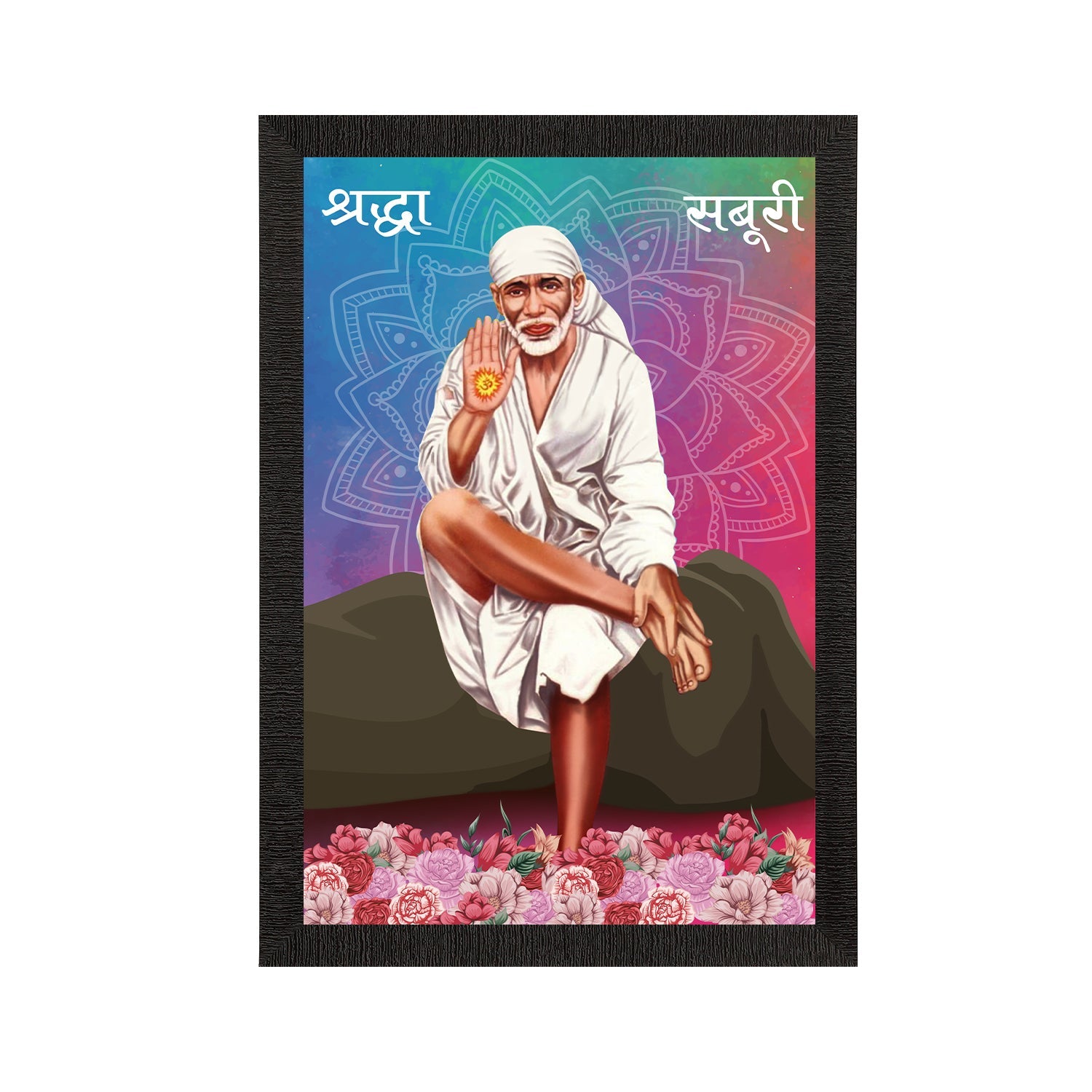 Sai Baba Satin Matt Texture UV Art Painting Kafalo
