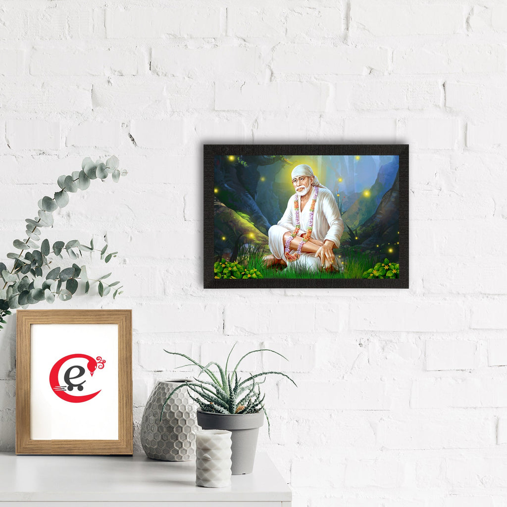 Sai Baba Satin Matt Texture UV Art Painting Kafalo