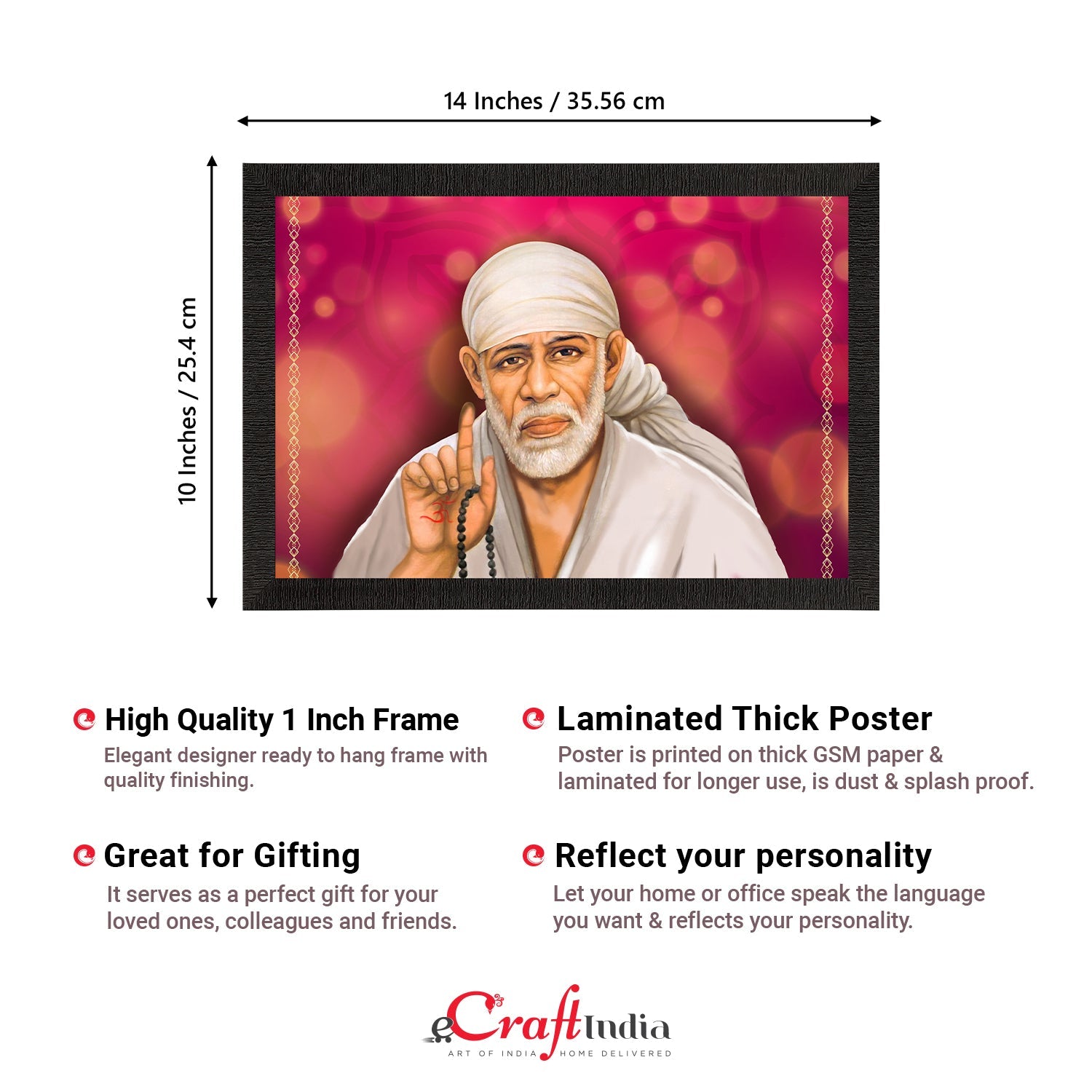 Sai Baba Satin Matt Texture UV Art Painting Kafalo