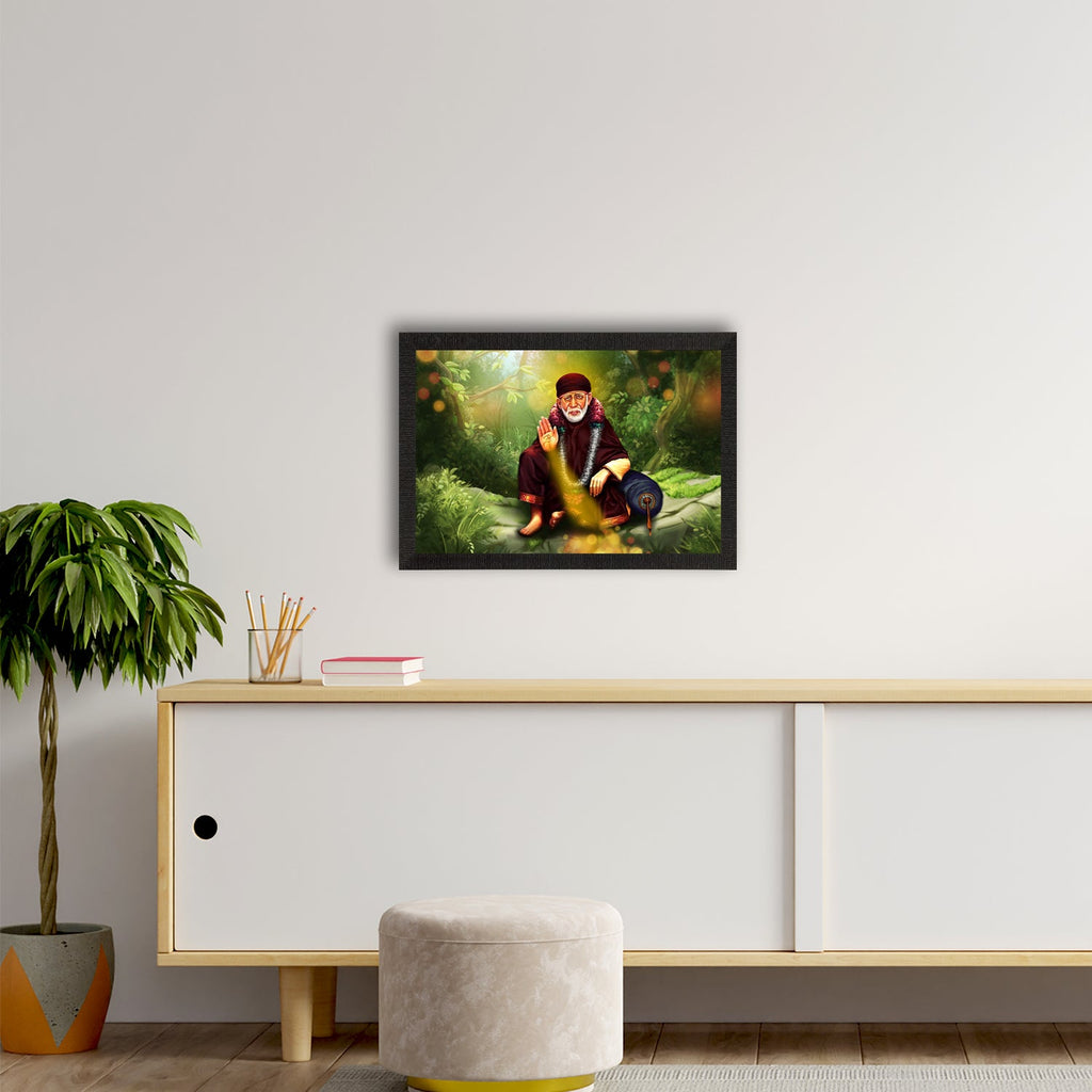 Sai Baba Satin Matt Texture UV Art Painting Kafalo