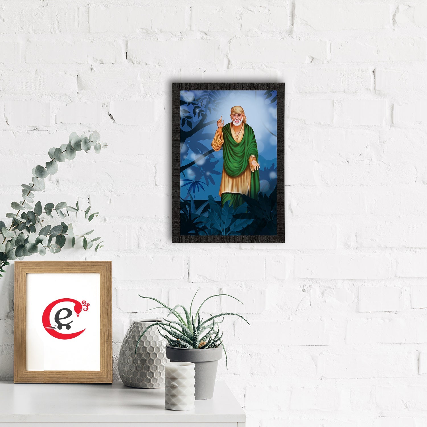 Sai Baba Satin Matt Texture UV Art Painting Kafalo