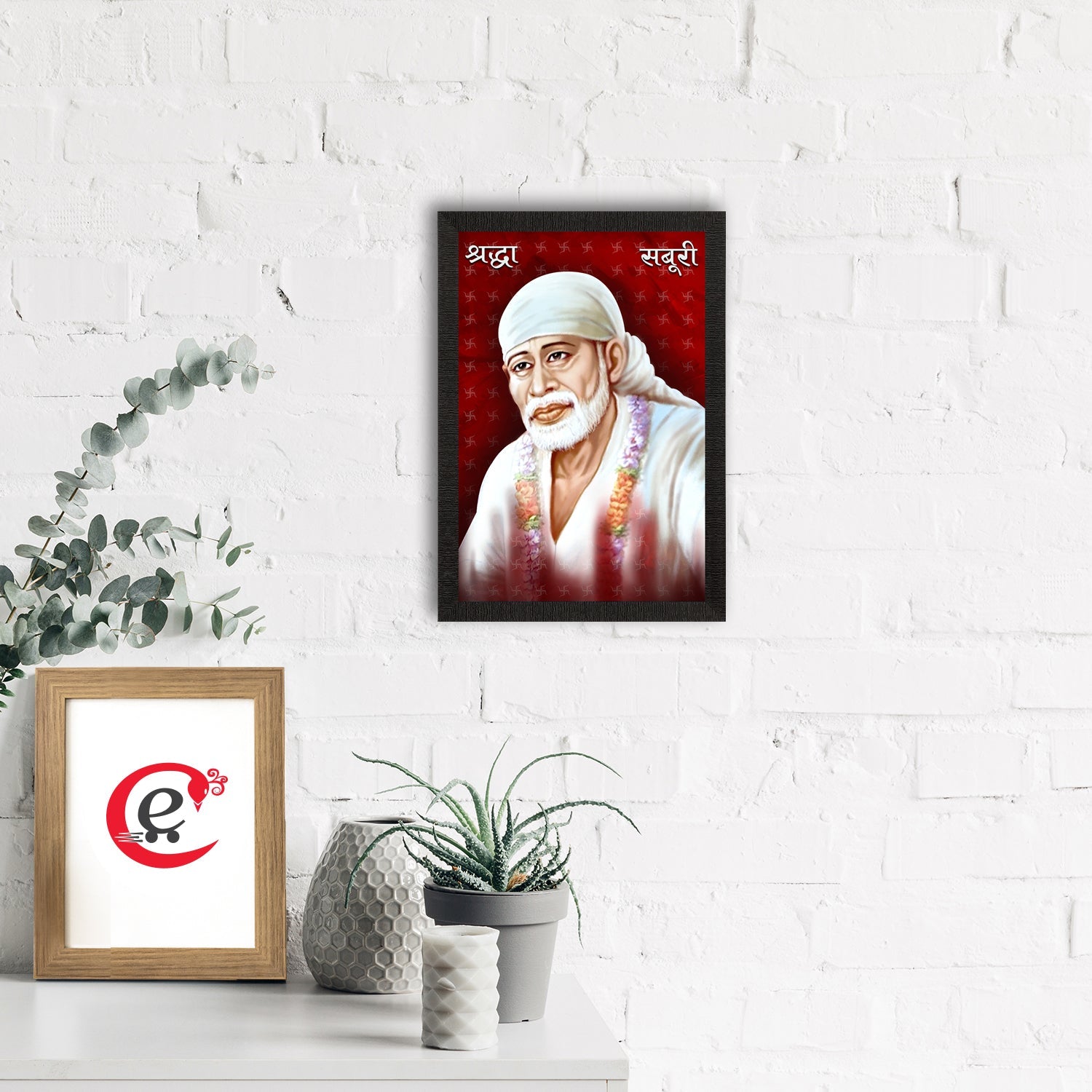 Sai Baba Satin Matt Texture UV Art Painting Kafalo