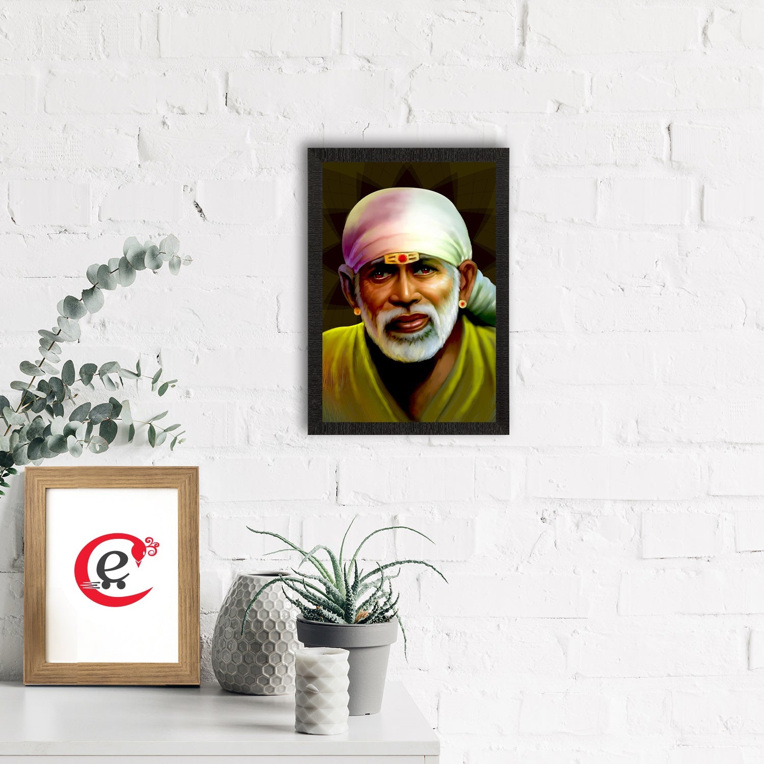 Sai Baba Satin Matt Texture UV Art Painting Kafalo