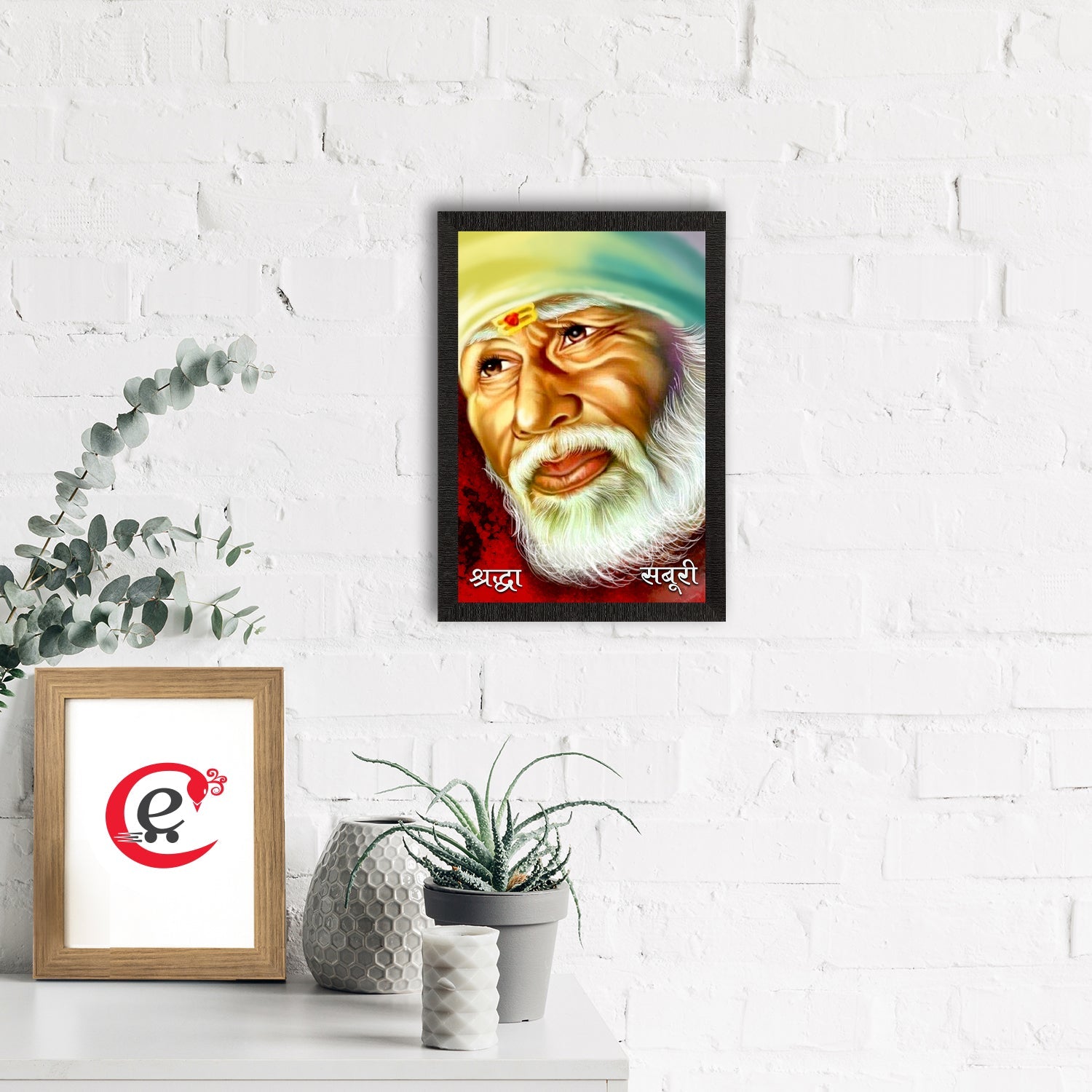 Sai Baba Satin Matt Texture UV Art Painting Kafalo