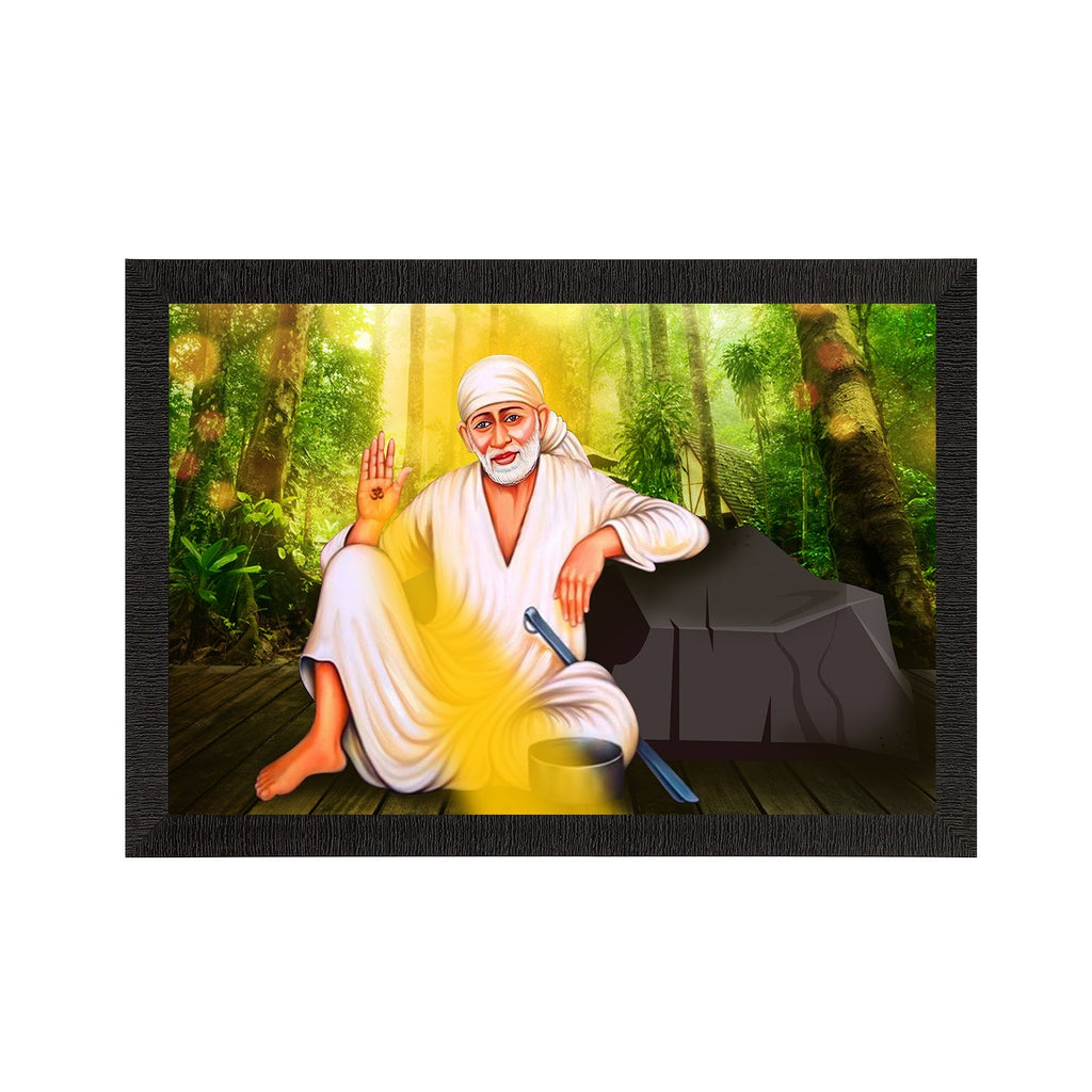 Sai Baba Satin Matt Texture UV Art Painting Kafalo