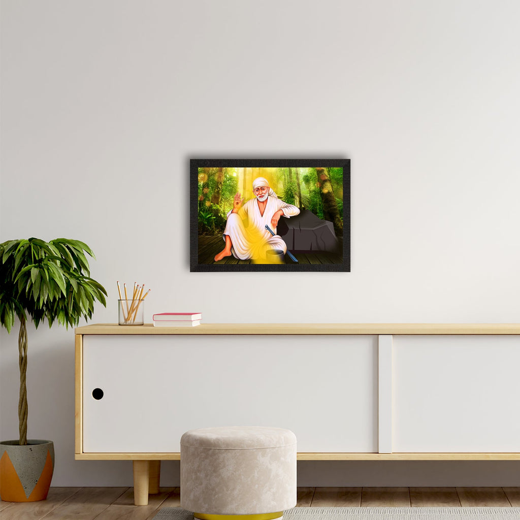 Sai Baba Satin Matt Texture UV Art Painting Kafalo