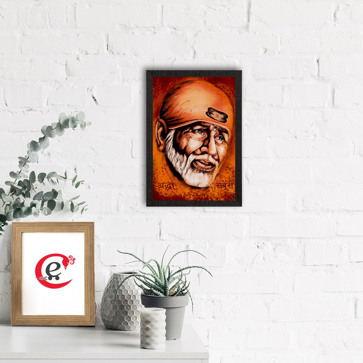 Sai Baba Satin Matt Texture UV Art Painting Kafalo