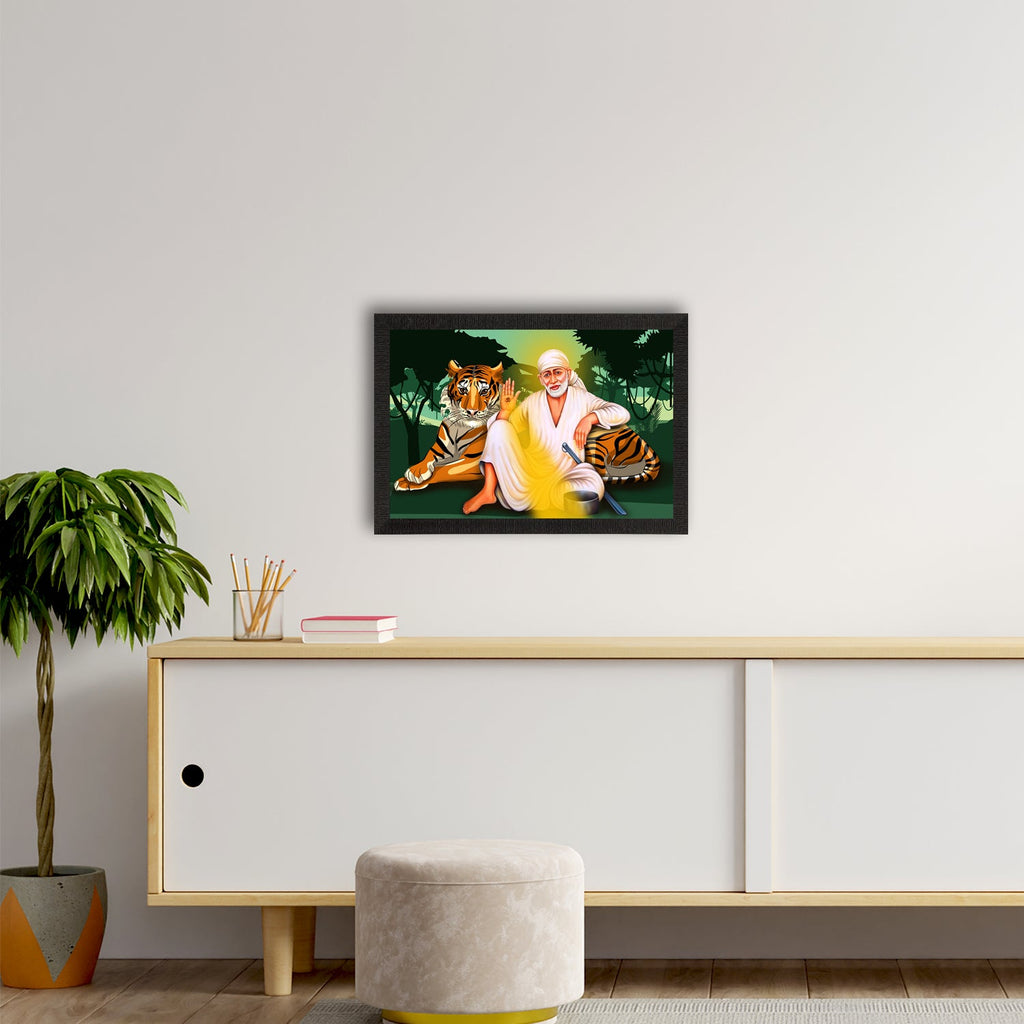 Sai Baba Satin Matt Texture UV Art Painting Kafalo