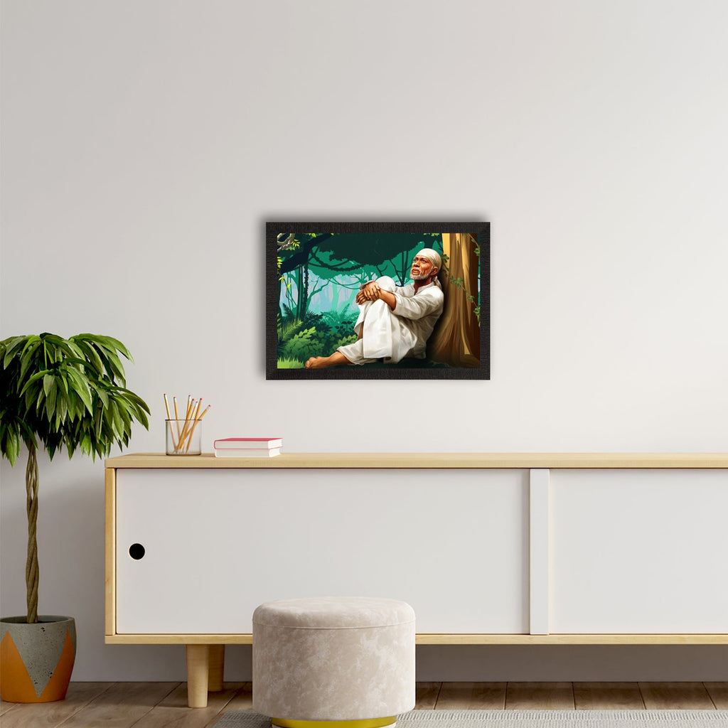Sai Baba Satin Matt Texture UV Art Painting Kafalo