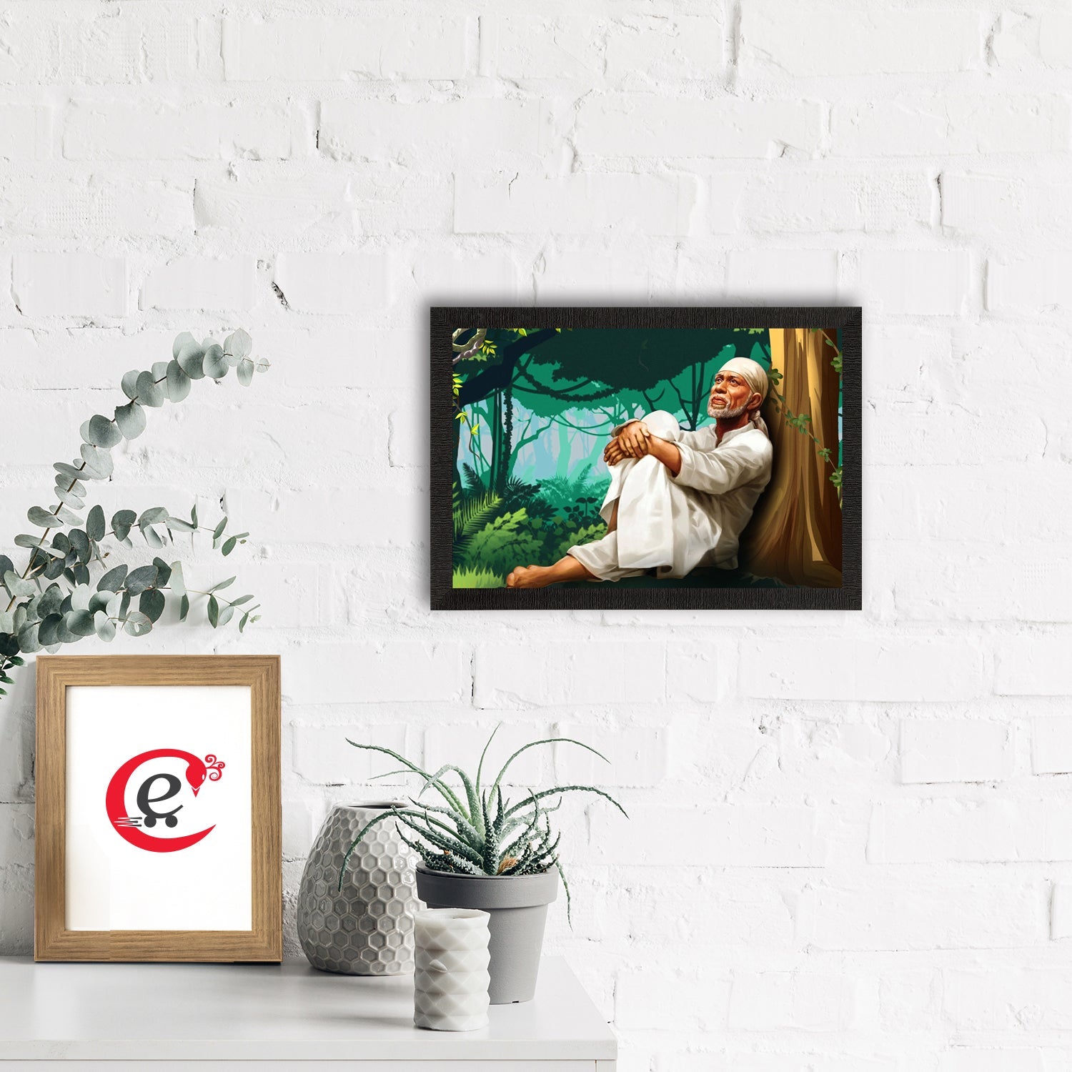 Sai Baba Satin Matt Texture UV Art Painting Kafalo