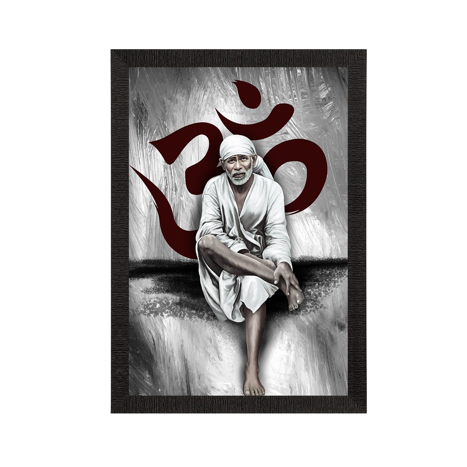 Sai Baba Satin Matt Texture UV Art Painting Kafalo