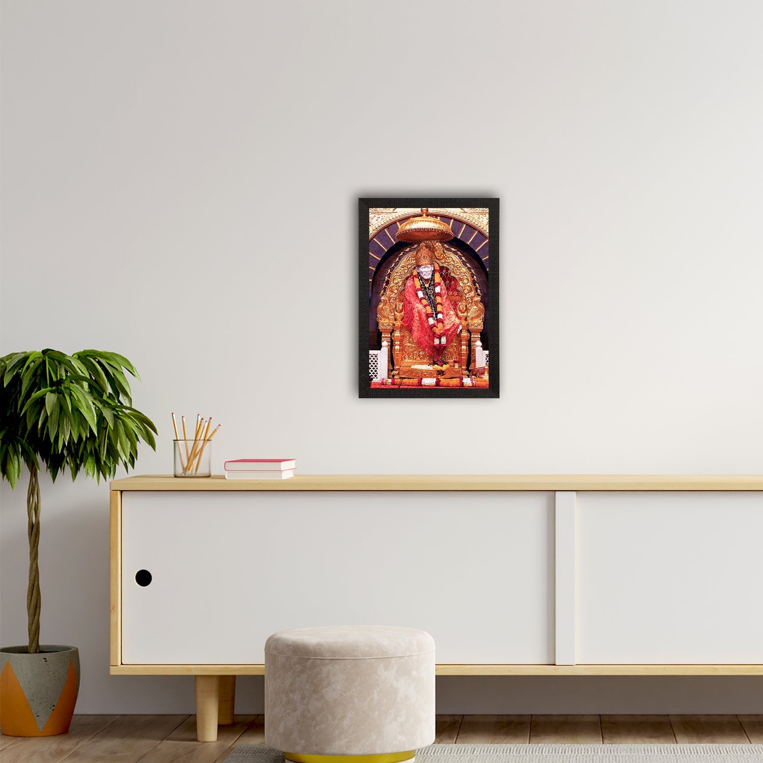Shirdi Sai Baba Satin Matt Texture UV Art Painting Kafalo