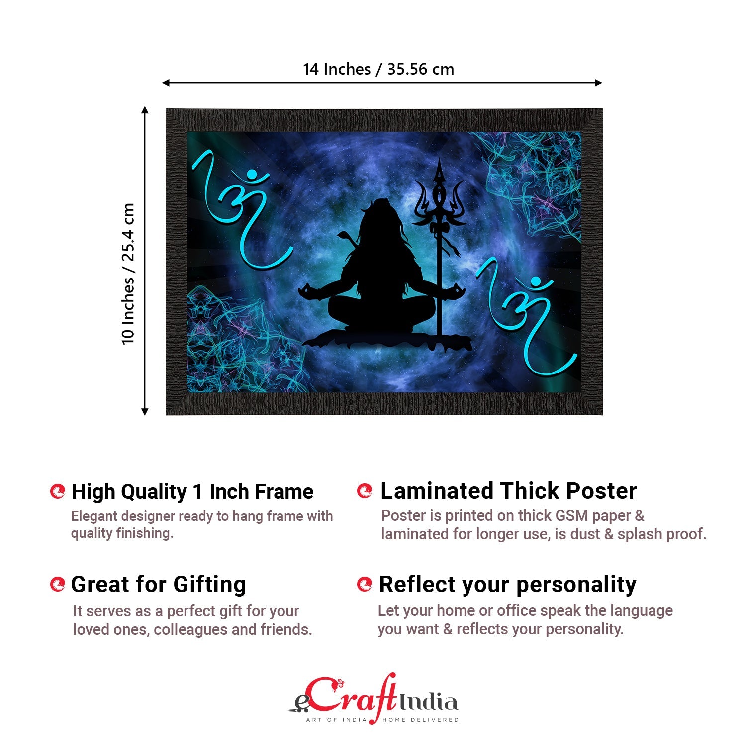 Lord Shiva Satin Matt Texture UV Art Painting Kafalo