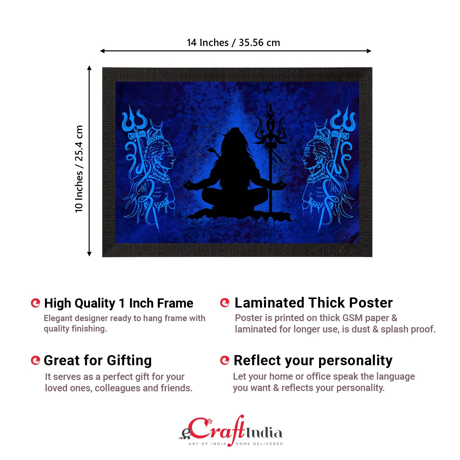 Lord Shiva Satin Matt Texture UV Art Painting Kafalo