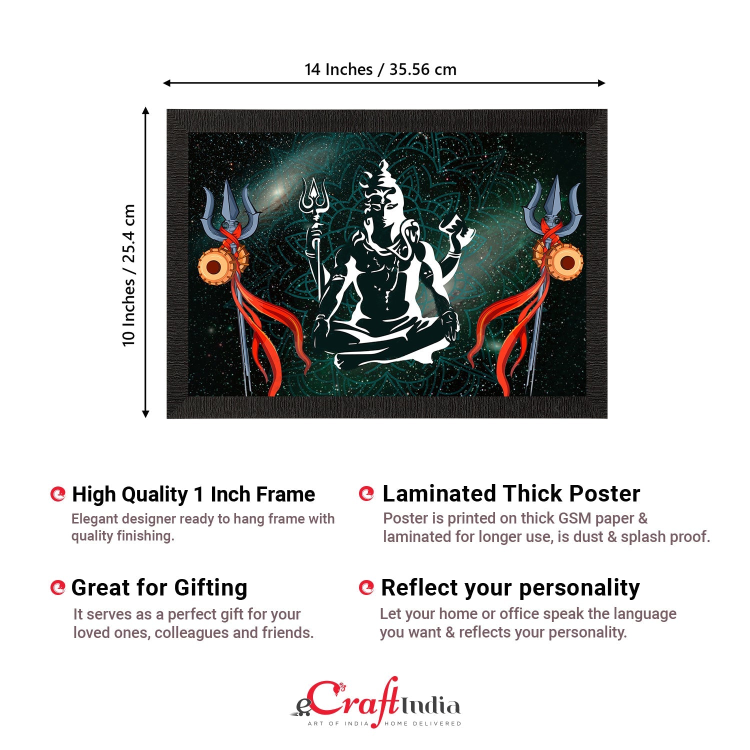Lord Shiva Satin Matt Texture UV Art Painting Kafalo