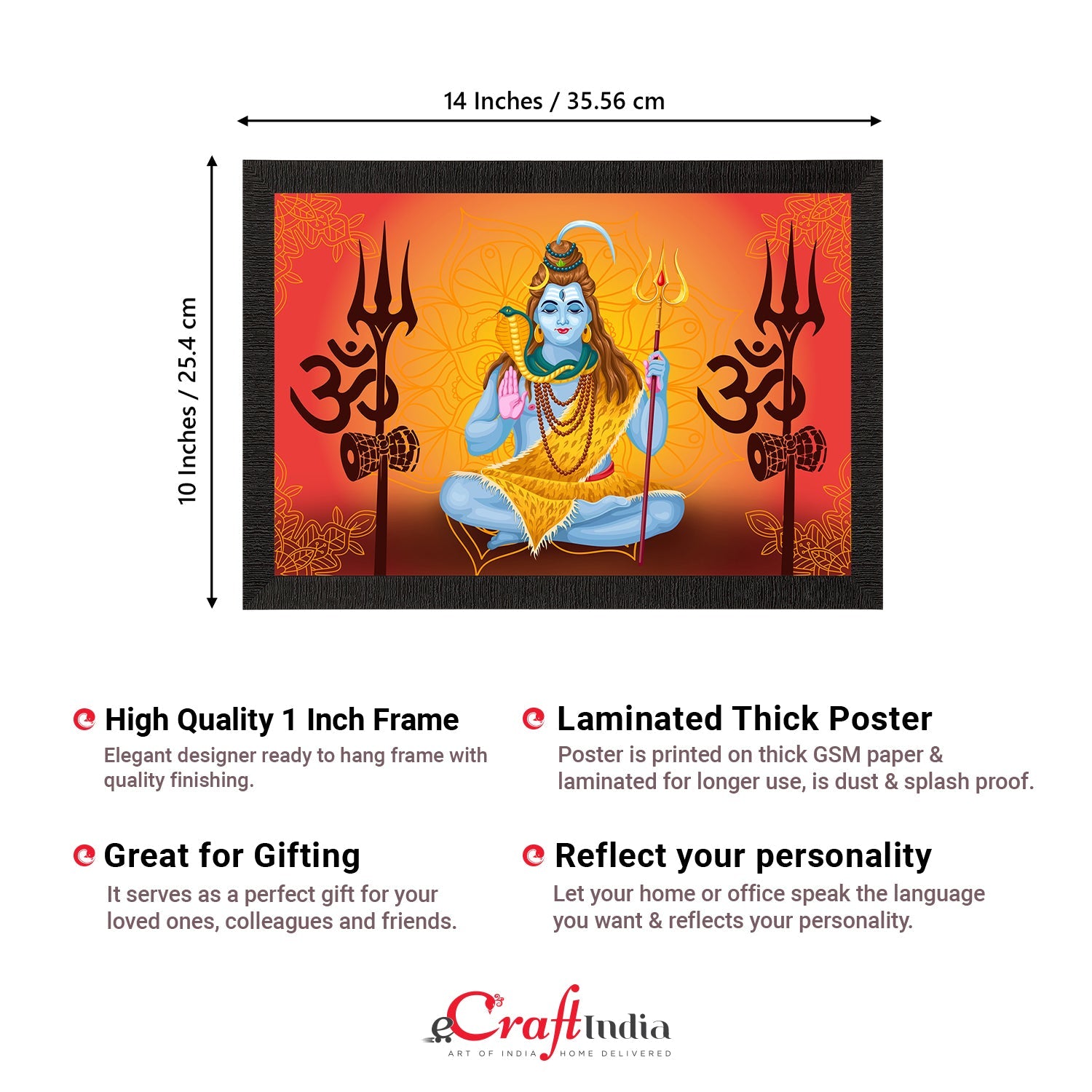 Lord Shiva Satin Matt Texture UV Art Painting Kafalo