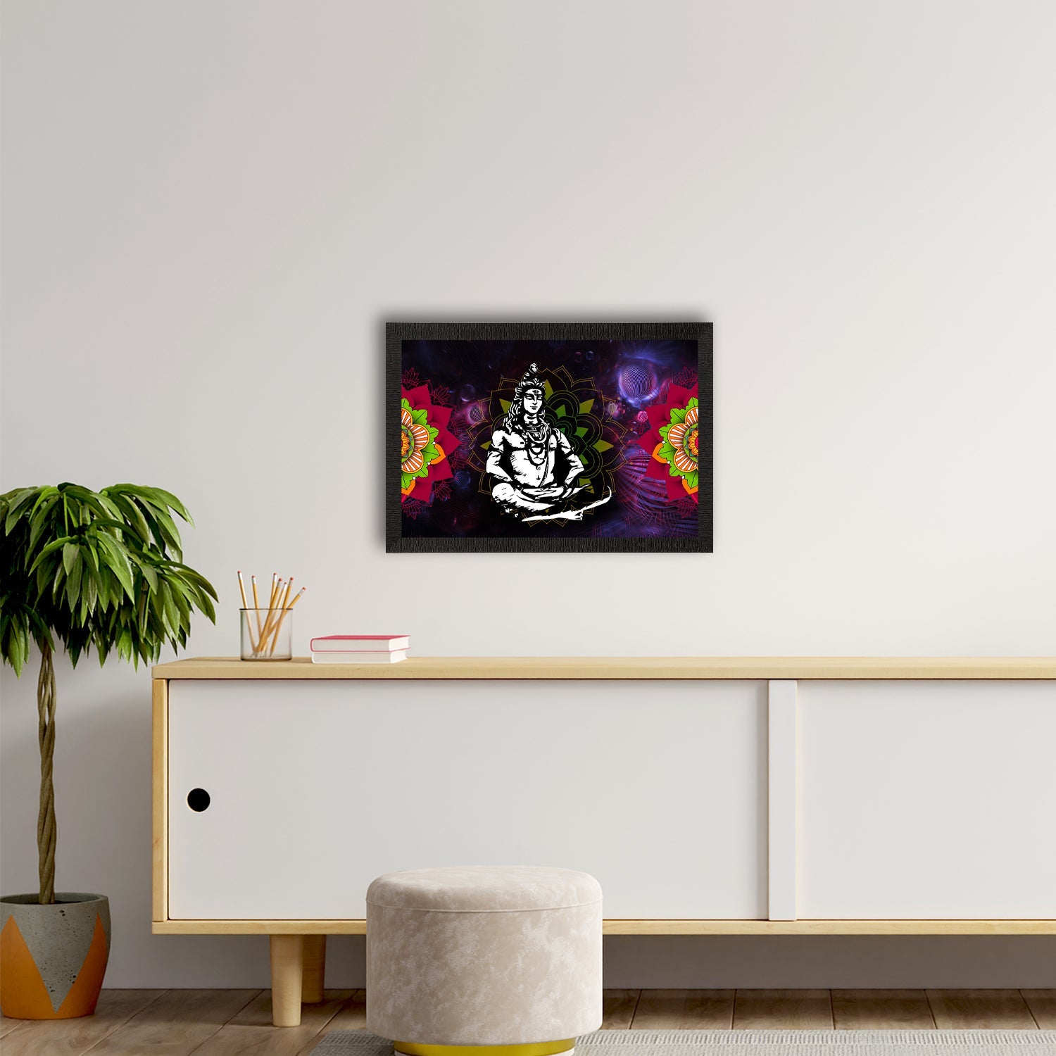 Lord Shiva Painting Digital Printed Religious Wall Art Kafalo