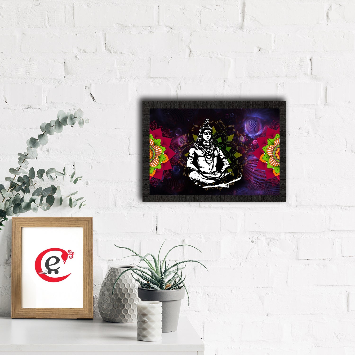Lord Shiva Painting Digital Printed Religious Wall Art Kafalo