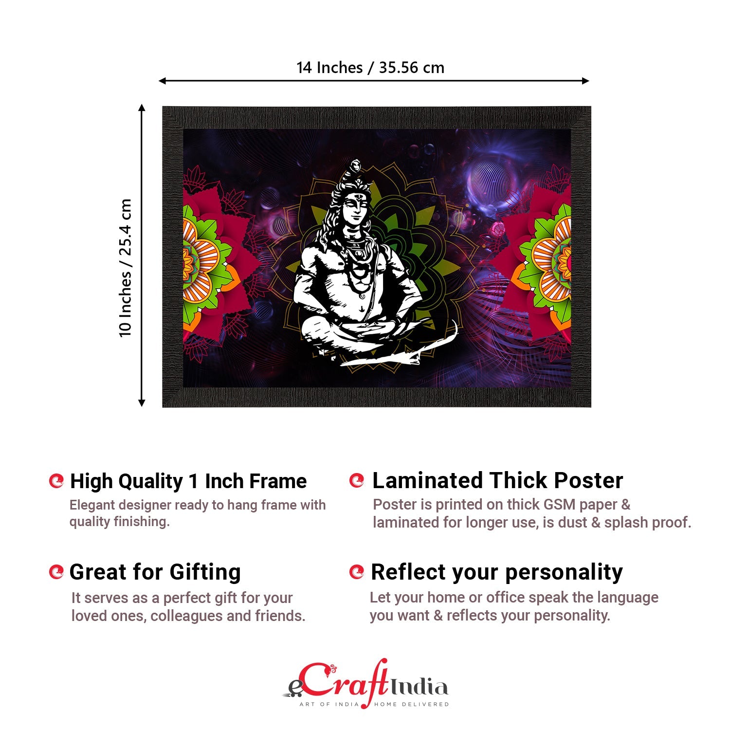 Lord Shiva Painting Digital Printed Religious Wall Art Kafalo