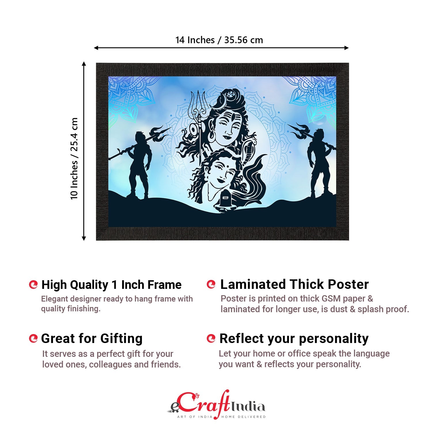 Lord Shiva Satin Matt Texture UV Art Painting Kafalo