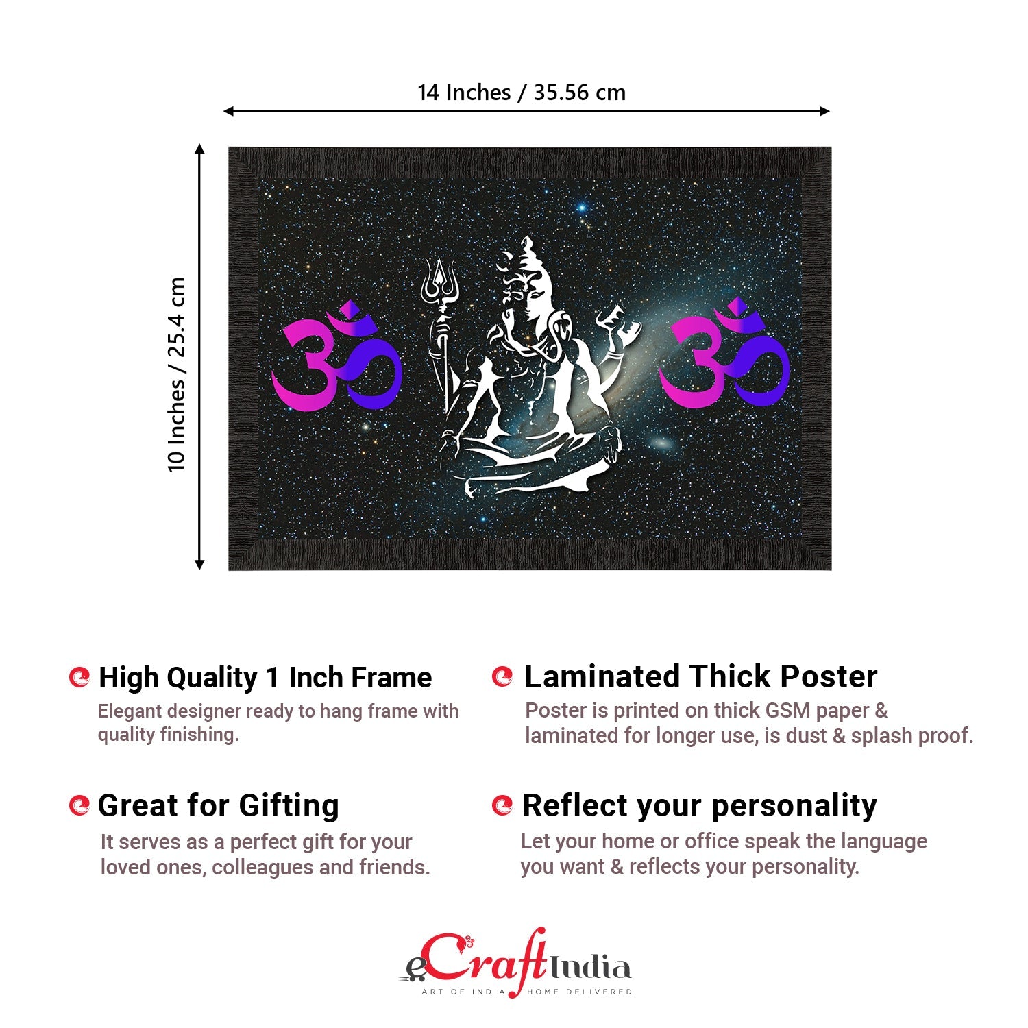 Lord Shiva Satin Matt Texture UV Art Painting Kafalo