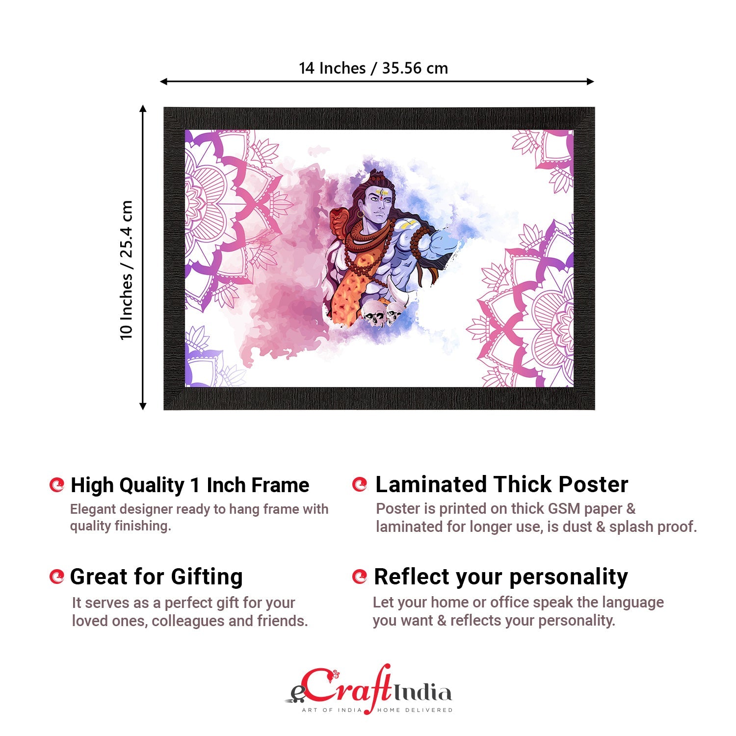 Lord Shiva Painting Digital Printed Religious Wall Art Kafalo