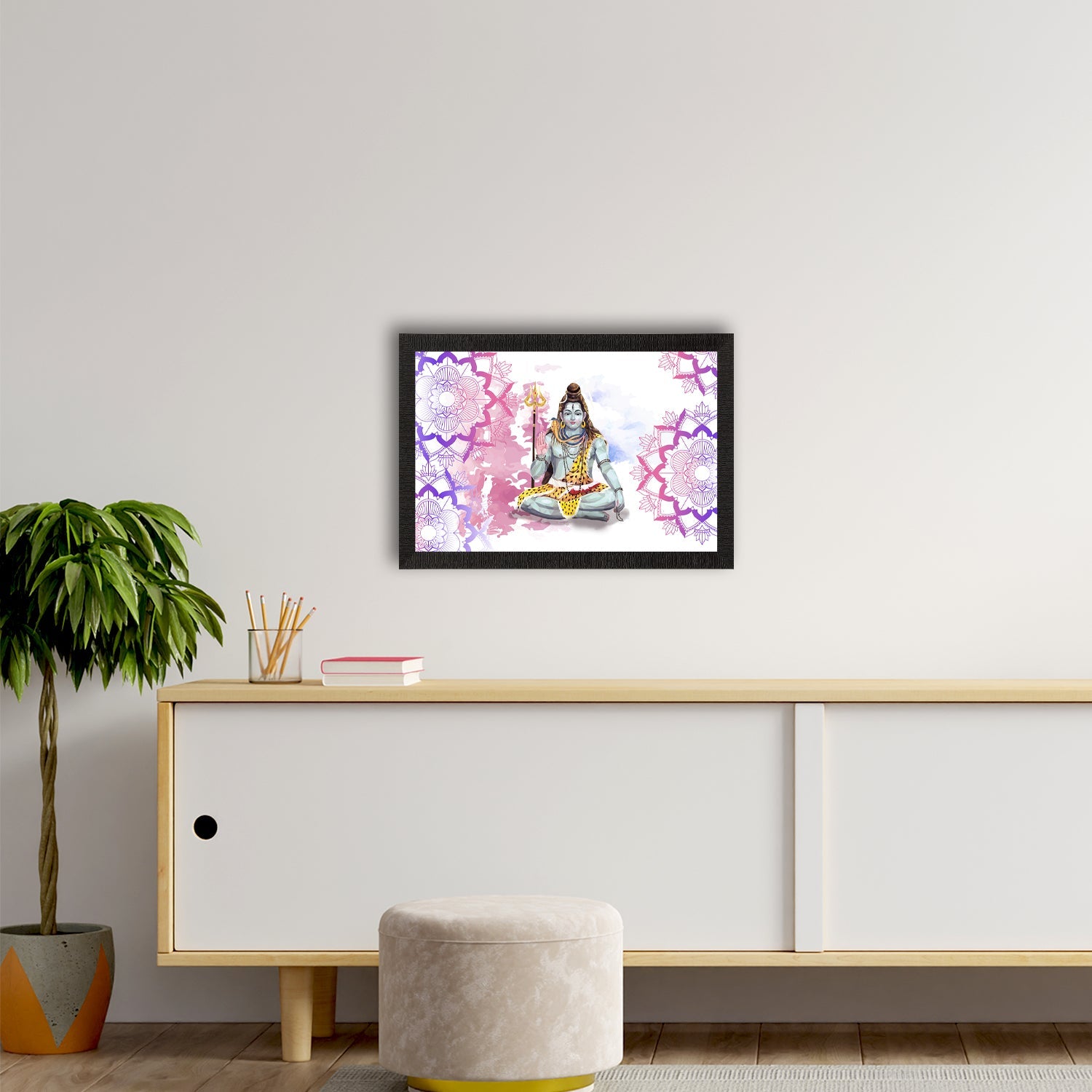 Lord Shiva Painting Digital Printed Religious Wall Art Kafalo