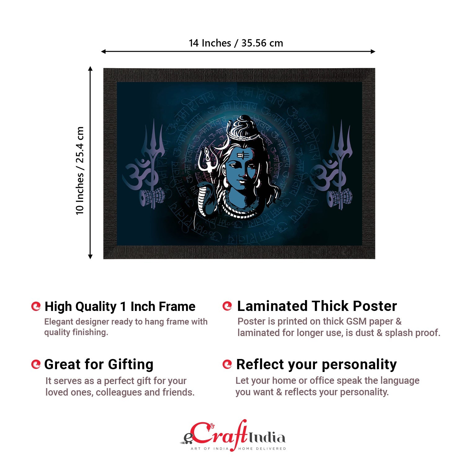 Lord Shiva Satin Matt Texture UV Art Painting Kafalo
