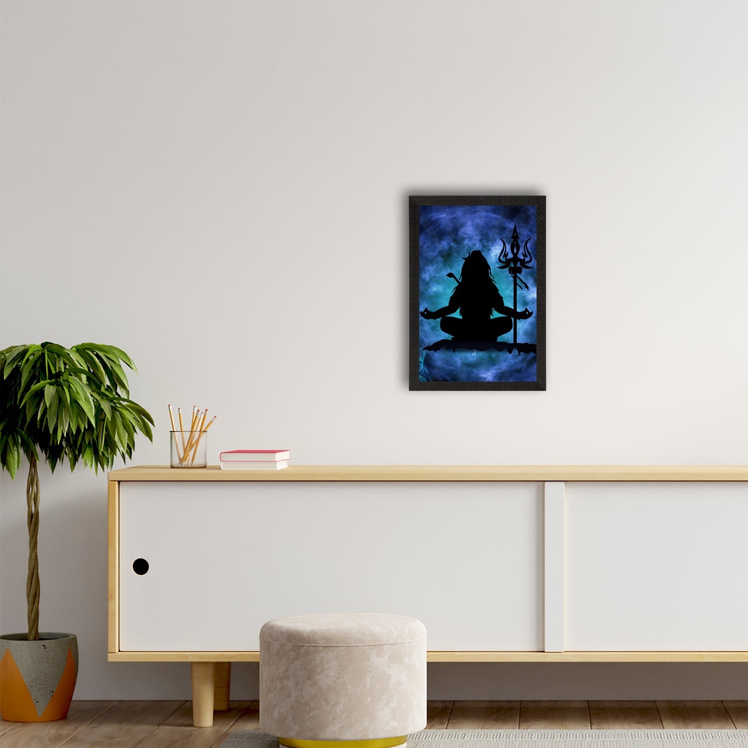Lord Shiva Painting Digital Printed Religious Wall Art Kafalo